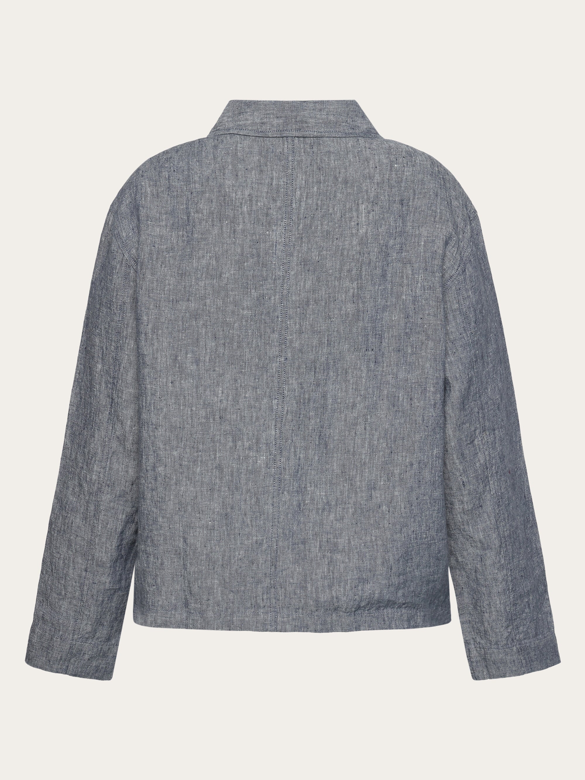 Regular linen overshirt - GOTS/Vegan - Vintage Indigo - Image 3