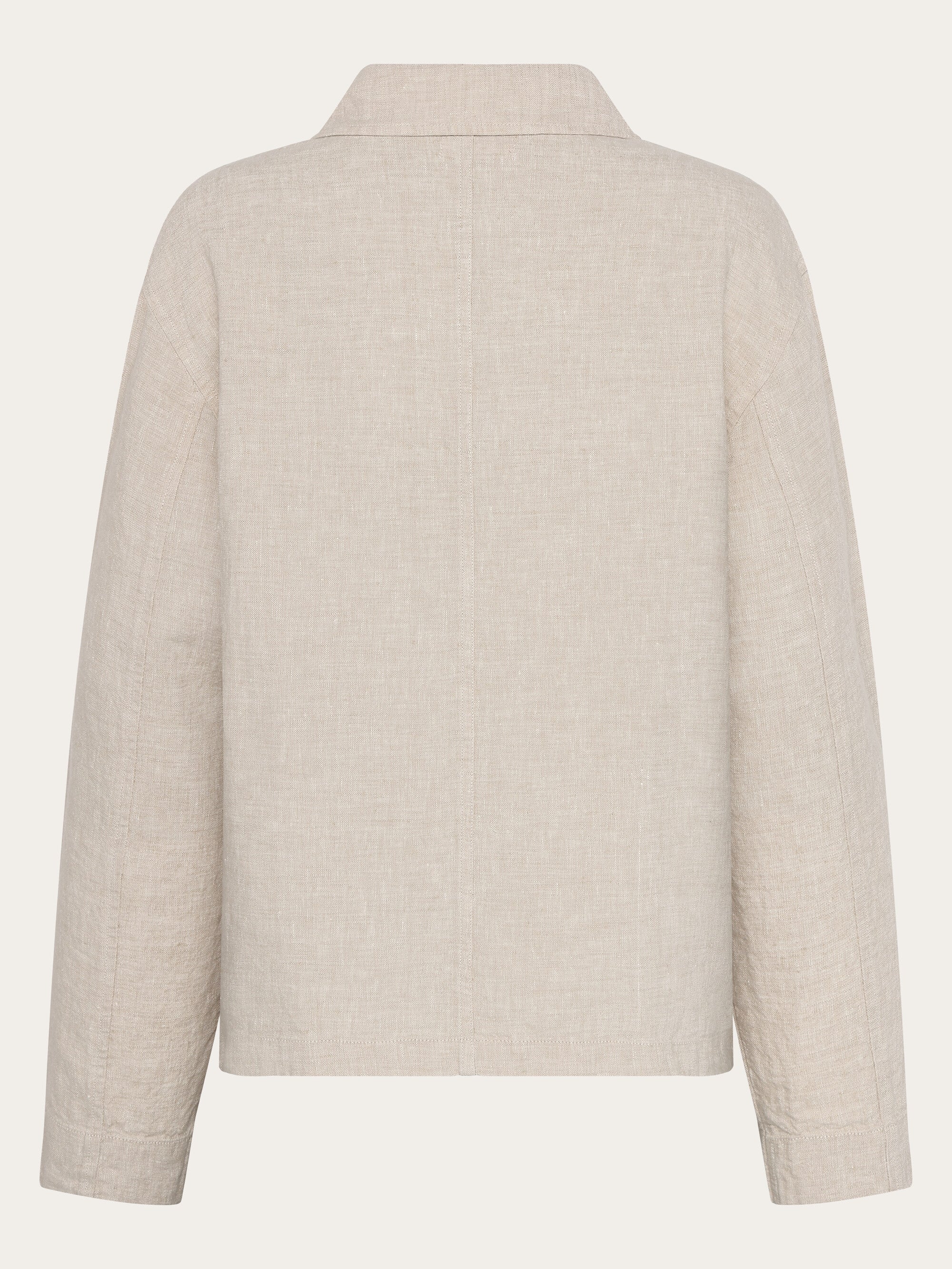 Regular linen overshirt - GOTS/Vegan - Yarndyed Light feather gray - Image 3
