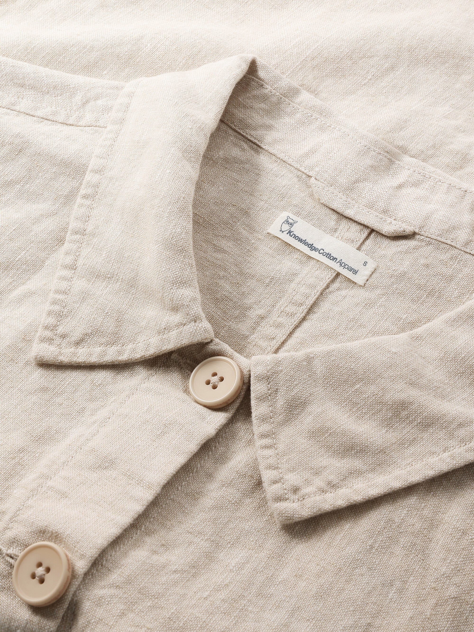 Regular linen overshirt - GOTS/Vegan - Yarndyed Light feather gray - Image 4