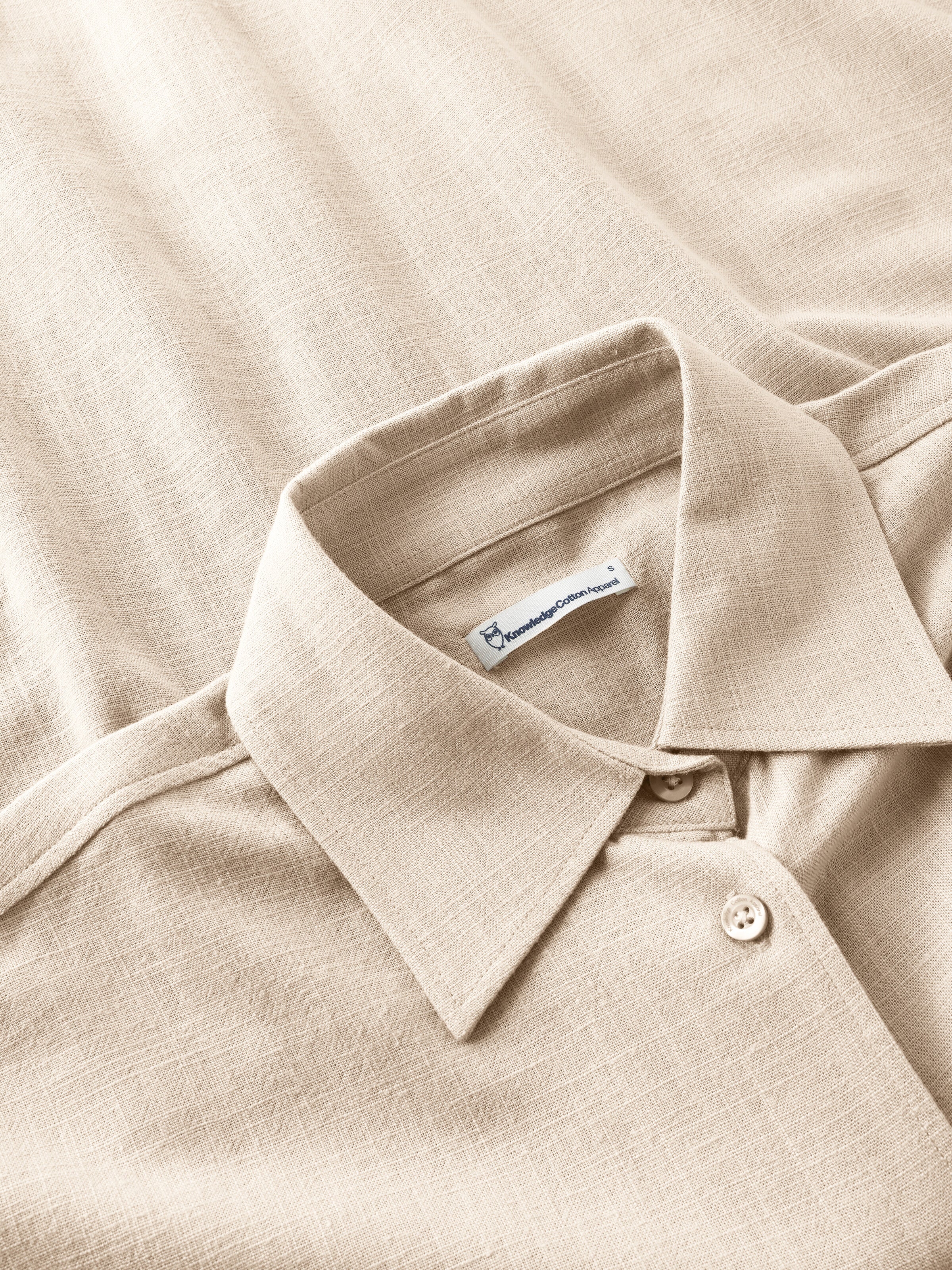 Relaxed linen blend shirt - Egret - Image 2