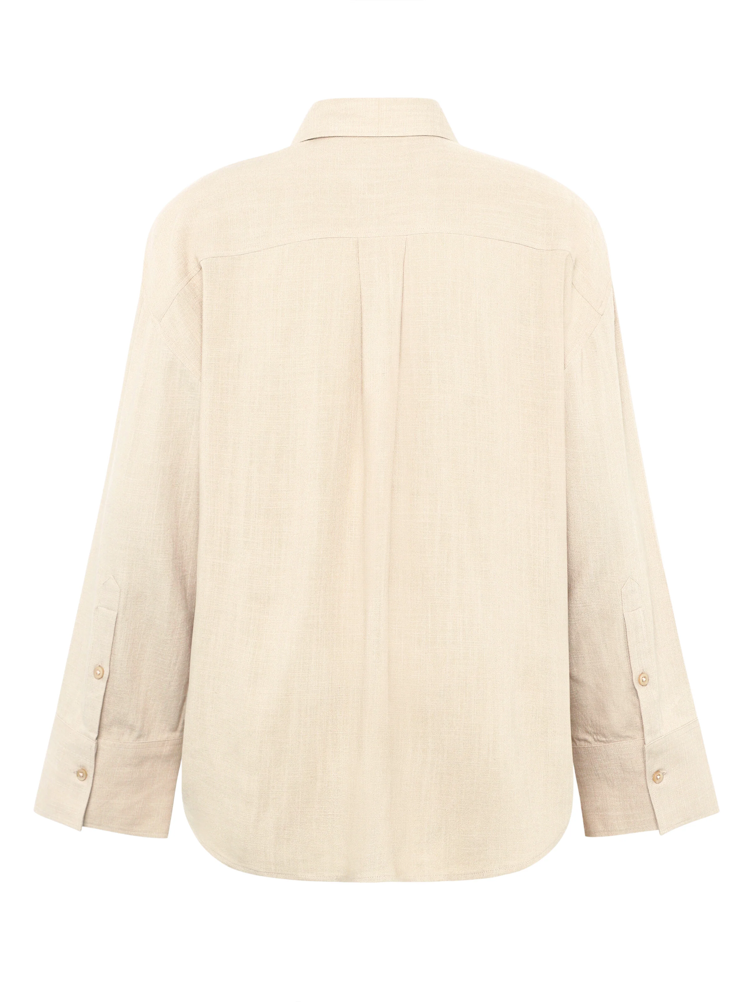 Relaxed linen blend shirt - Egret - Image 3