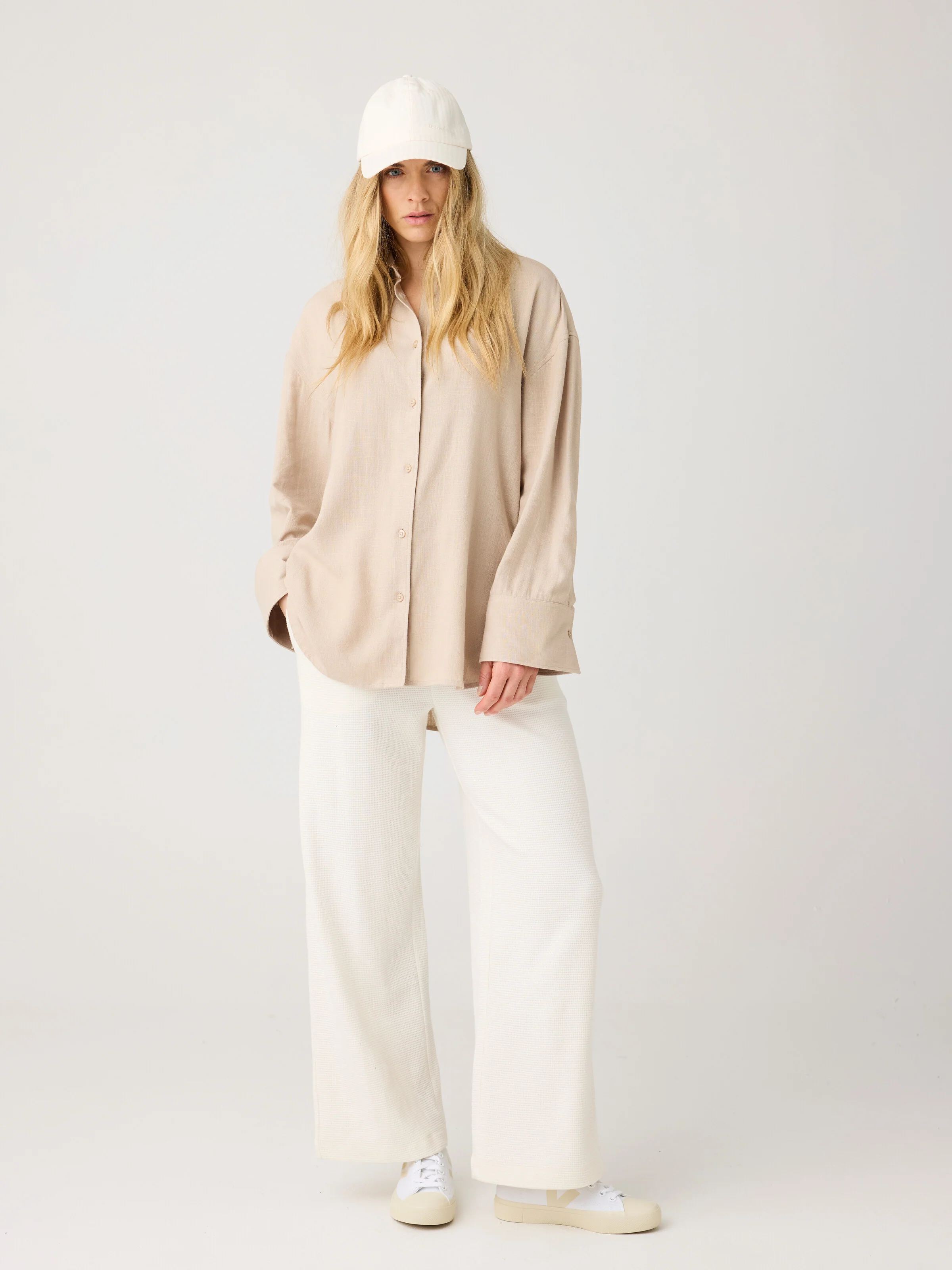 Relaxed linen blend shirt - Light feather gray - Image 4
