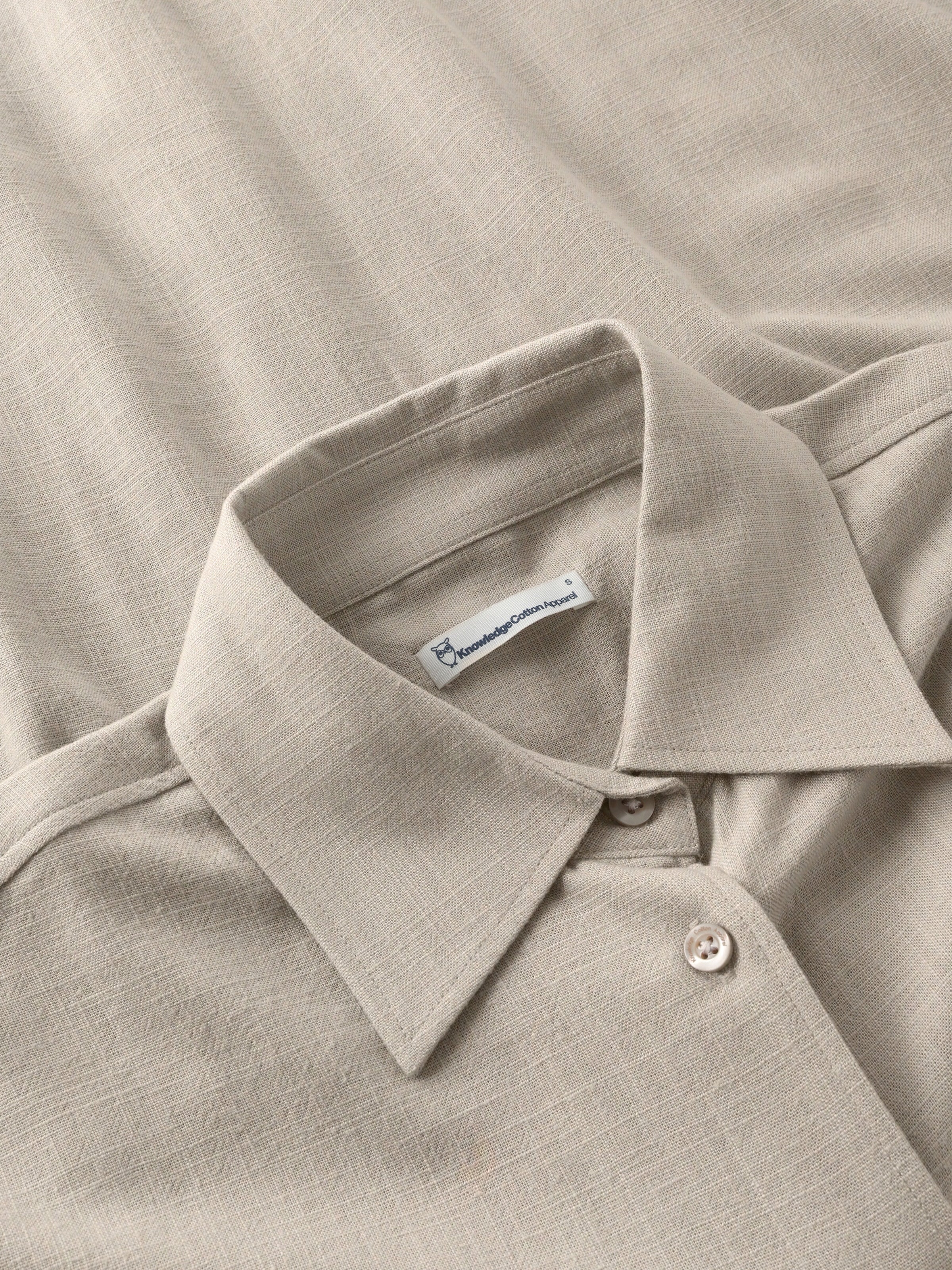 Relaxed linen blend shirt - Light feather gray - Image 5