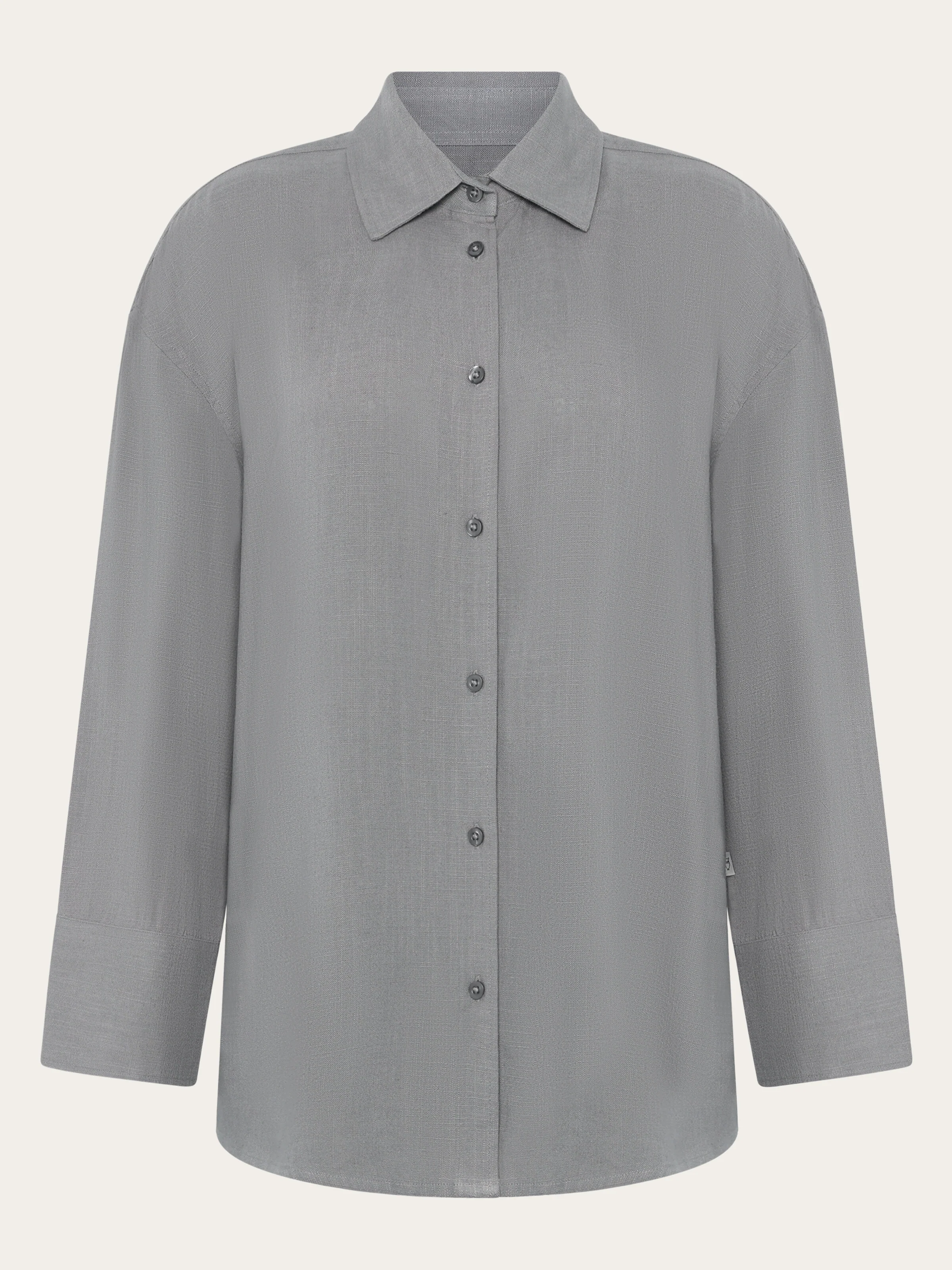 Relaxed linen blend shirt - Ultimate Grey