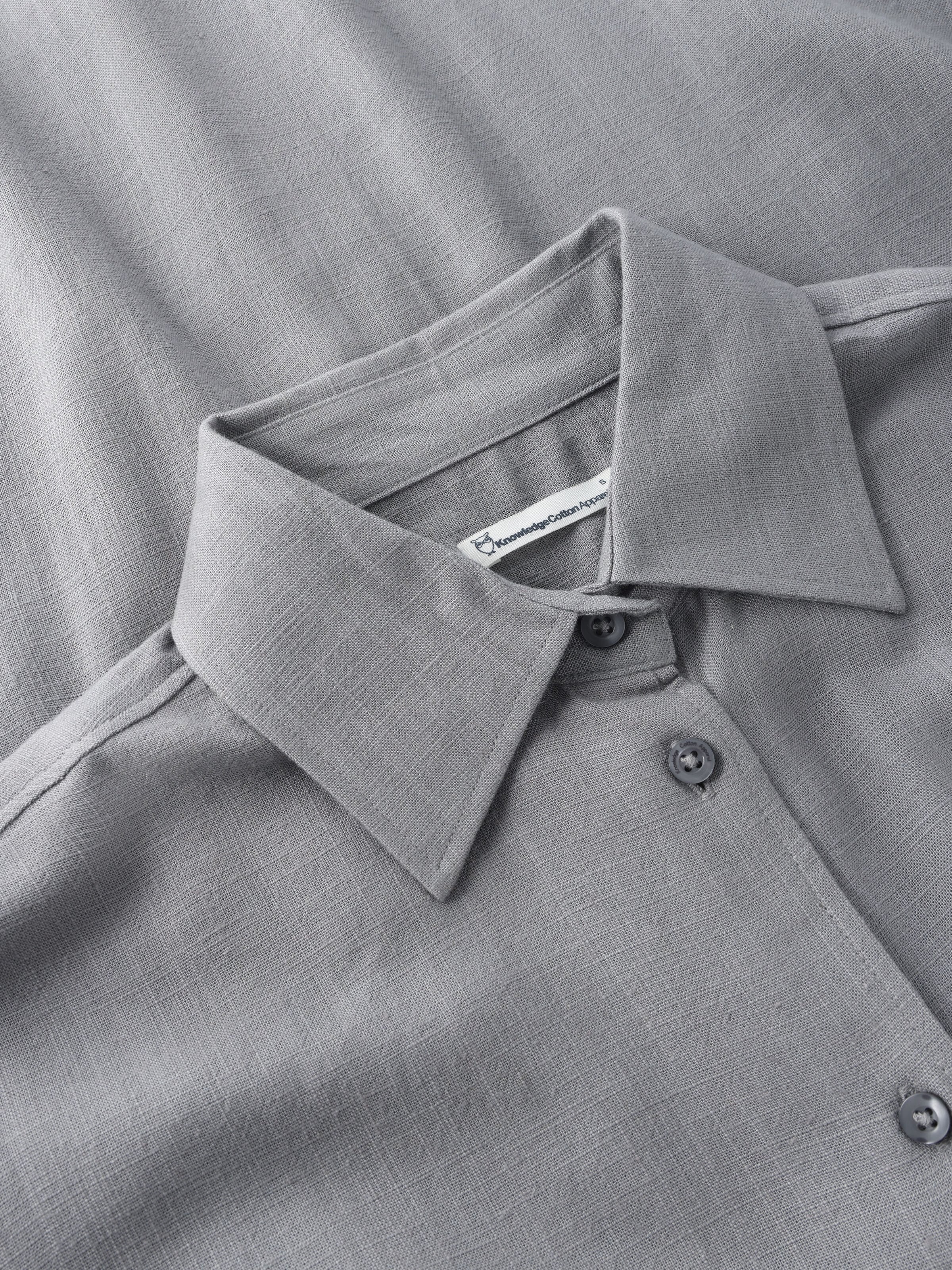 Relaxed linen blend shirt - Ultimate Grey - Image 2