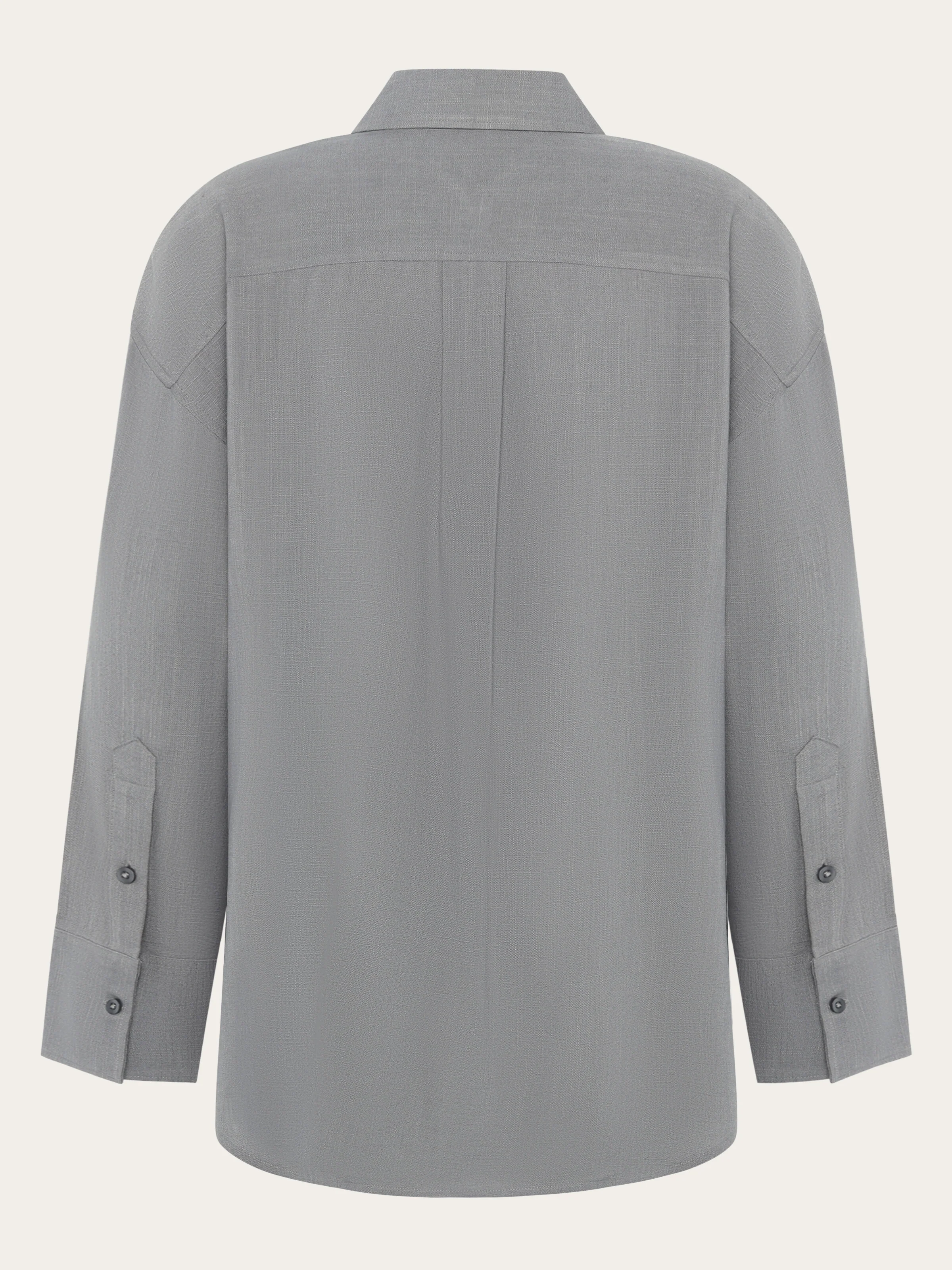 Relaxed linen blend shirt - Ultimate Grey - Image 3