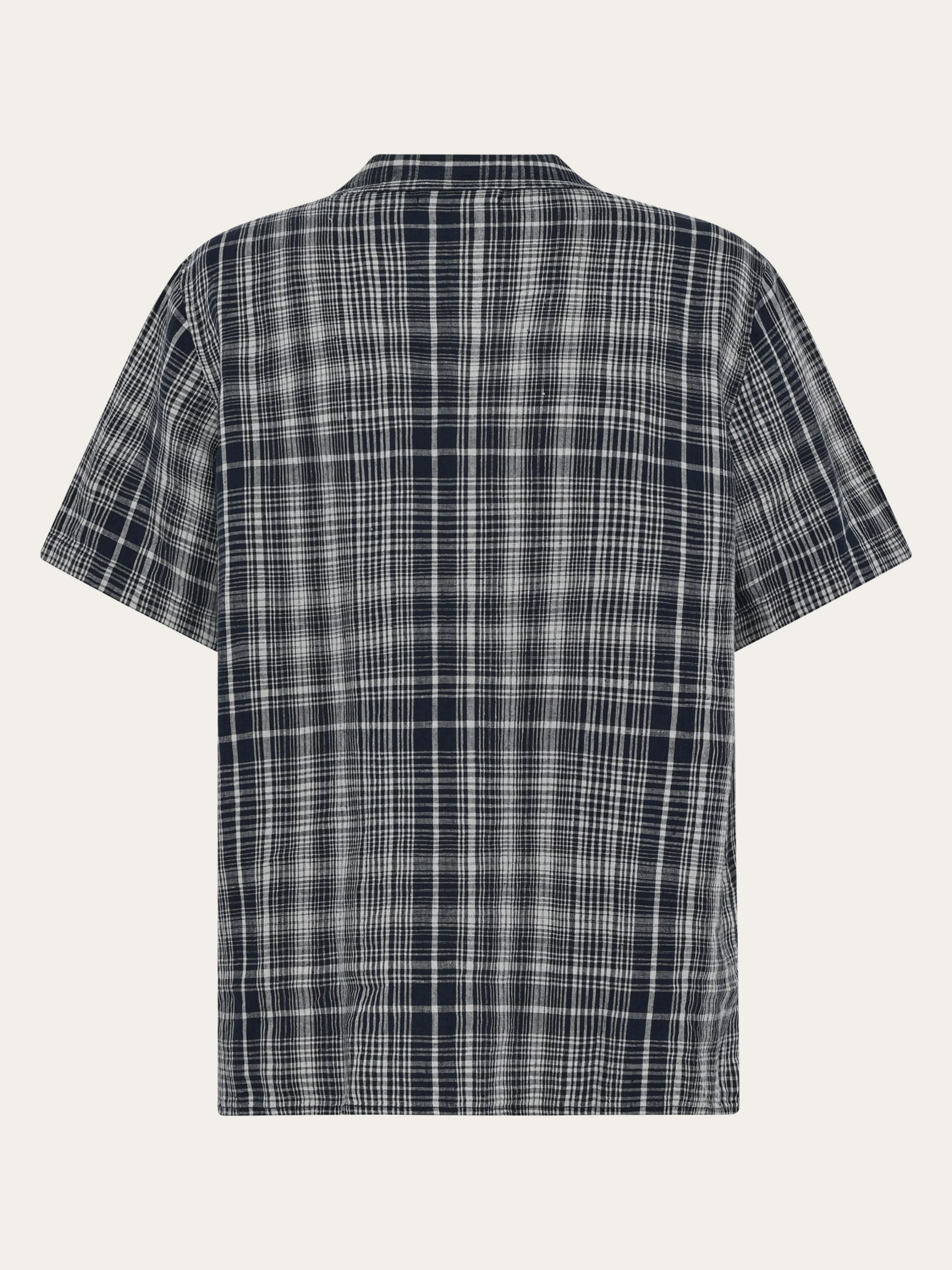 Relaxed linen short sleeve shirt - Navy - Image 5