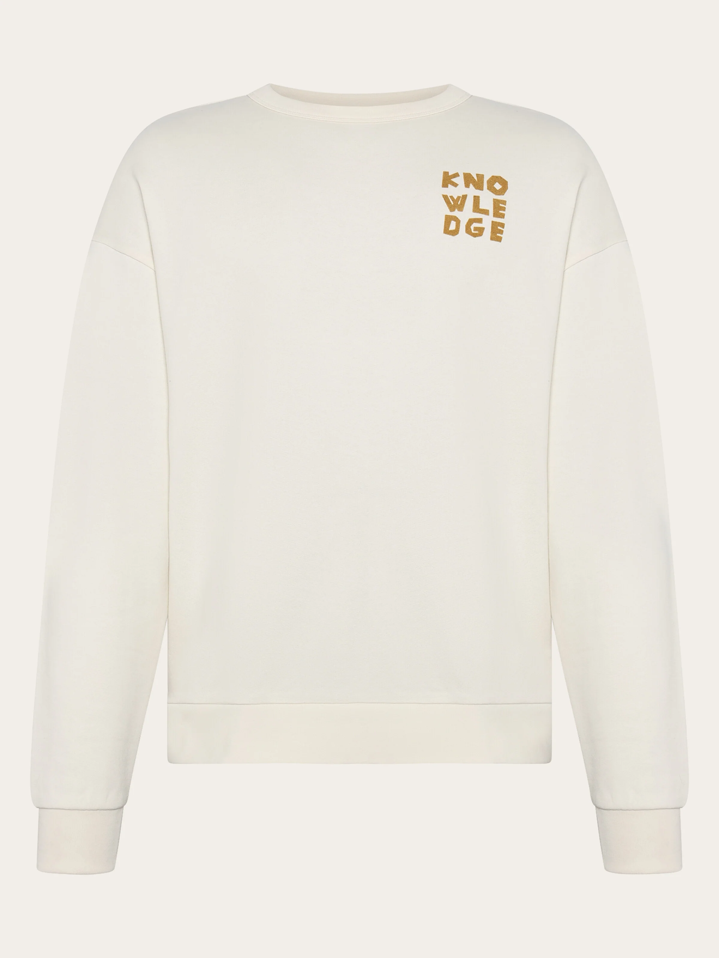 Relaxed printed crew neck - Egret