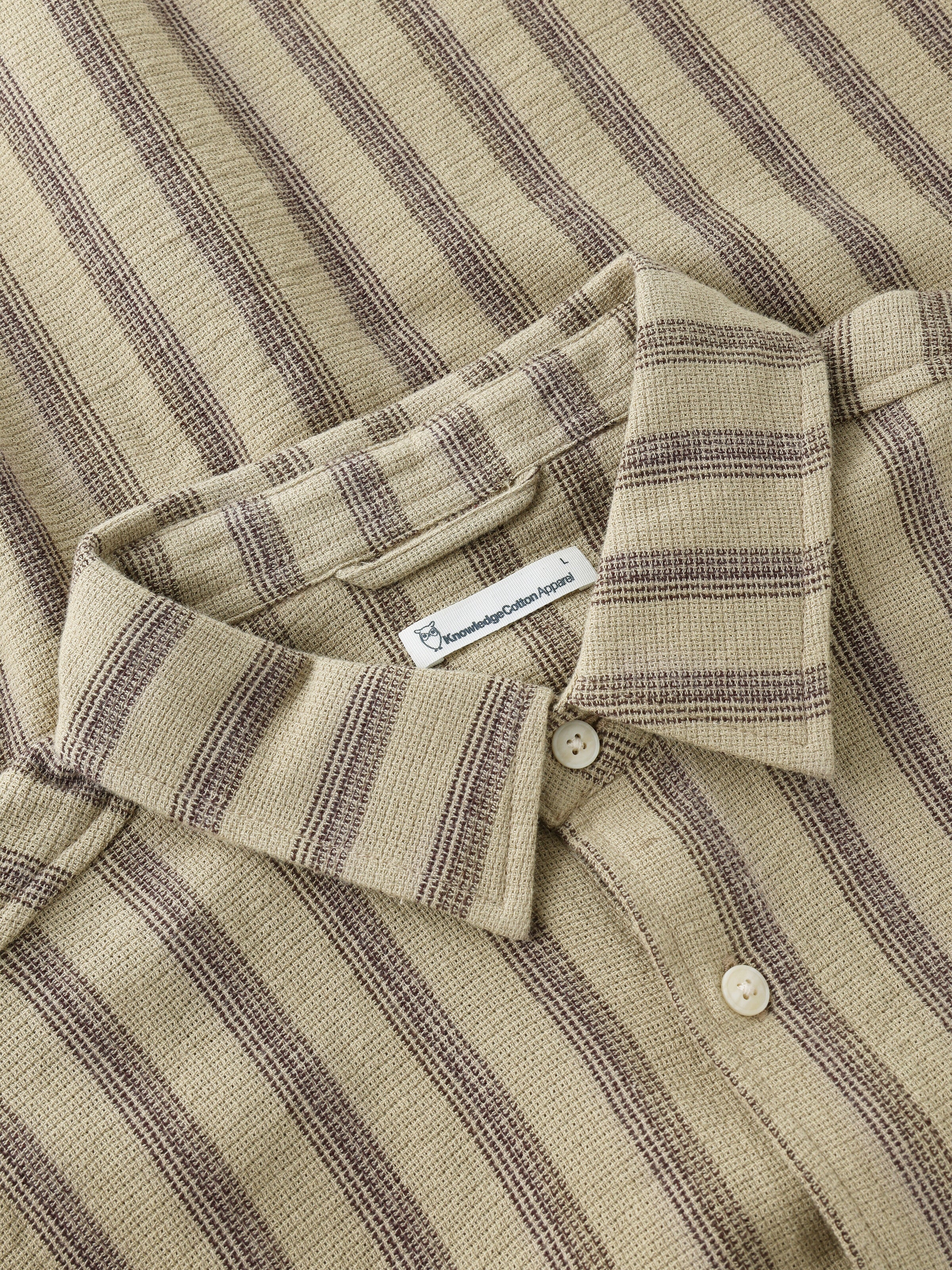 Relaxed Stripe short sleeve shirt - Beige stripe - Image 2