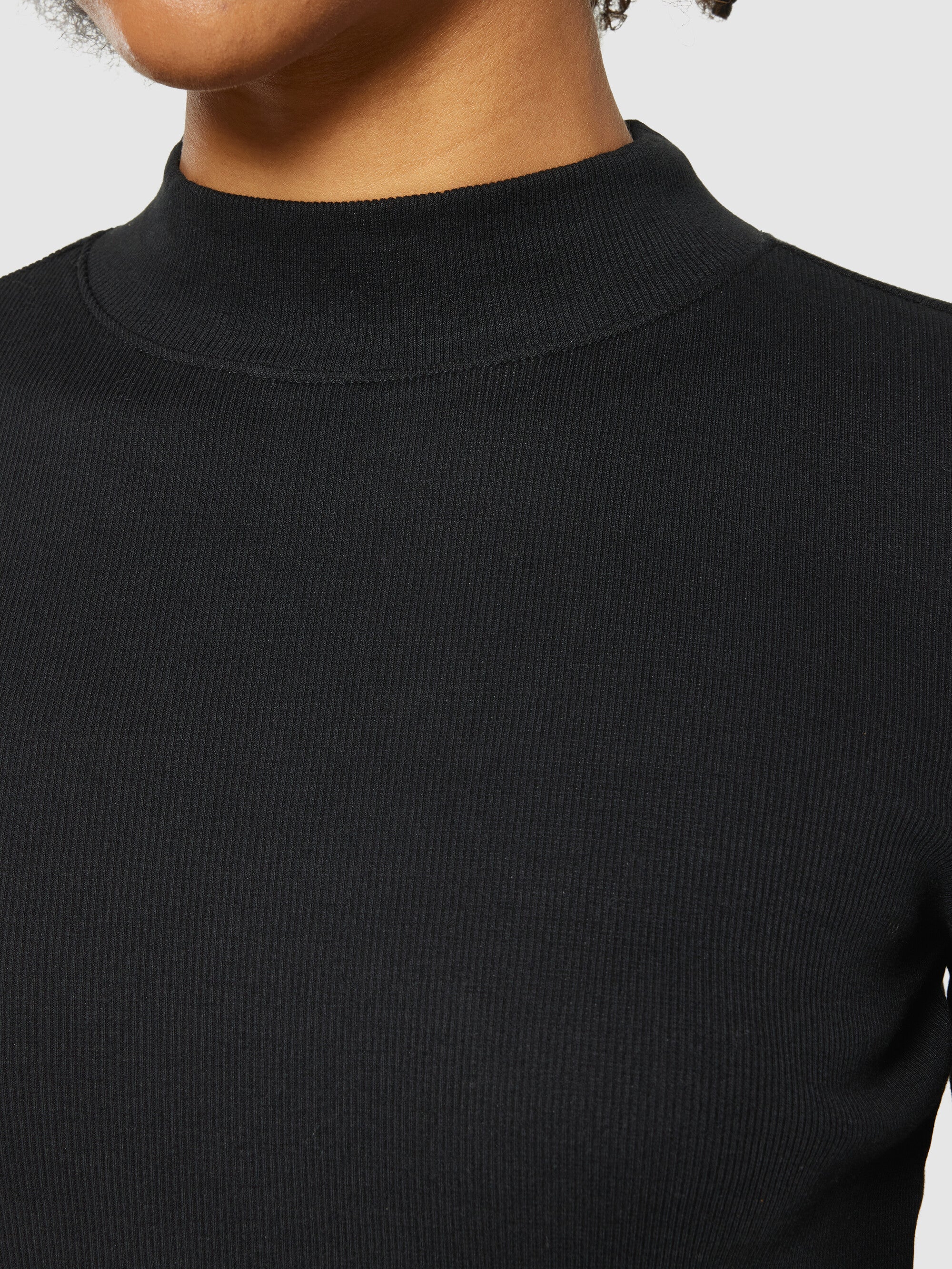 Rib high neck LS - Black Jet - Image 5