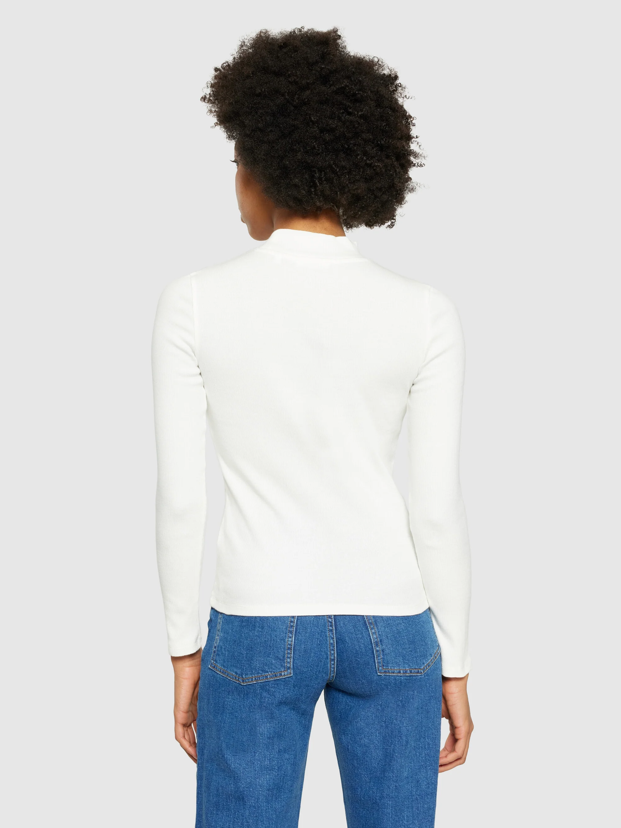 Rib high neck LS - Star White - Image 3