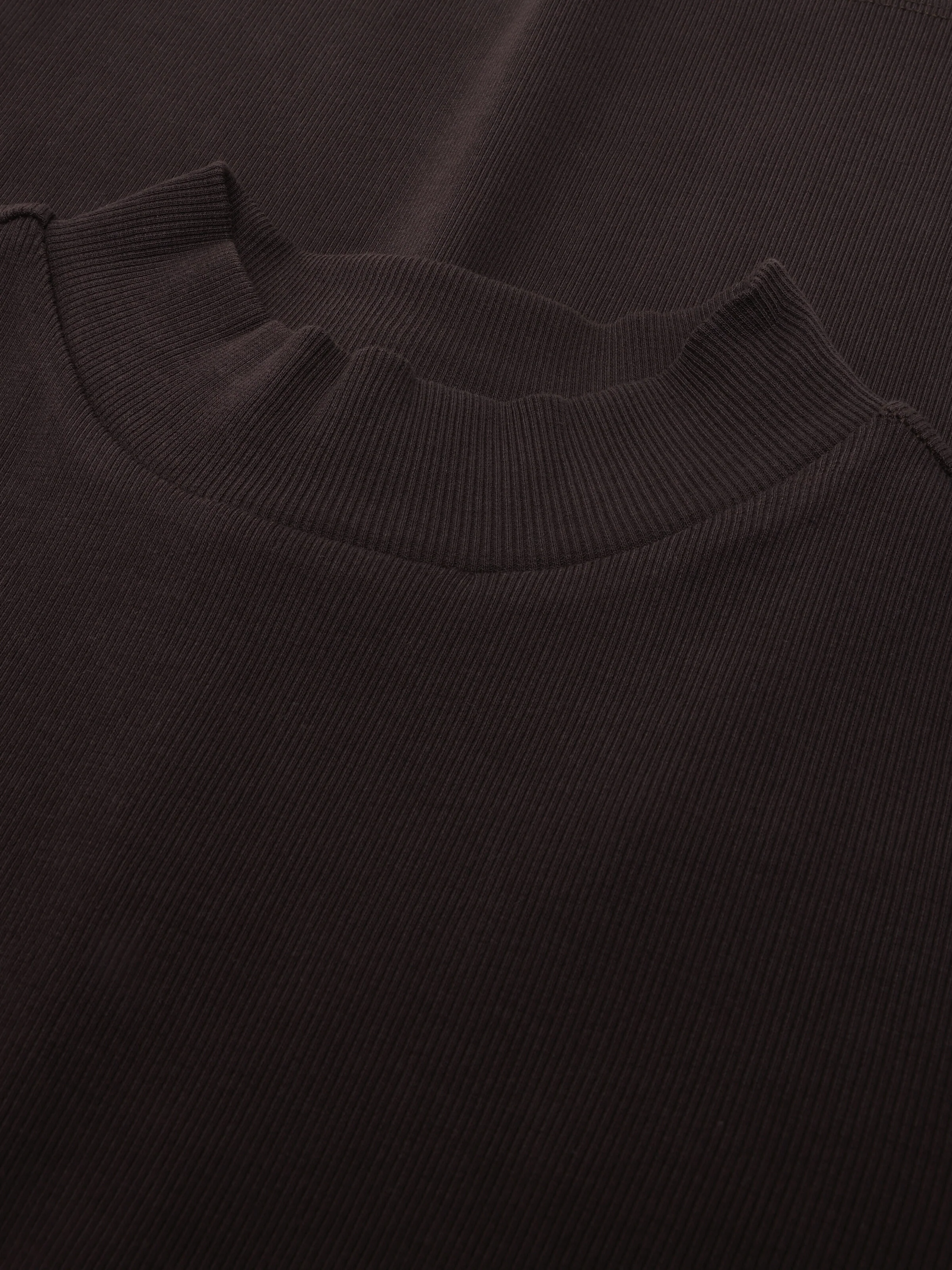 Rib high neck short sleeve - Chocolate Torte - Image 3