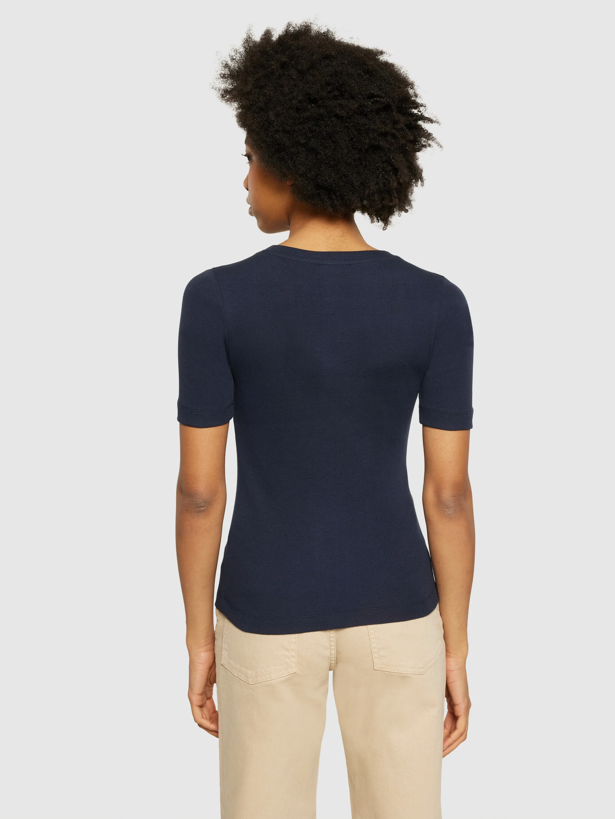 Rib high neck short sleeve - Night Sky - Image 3