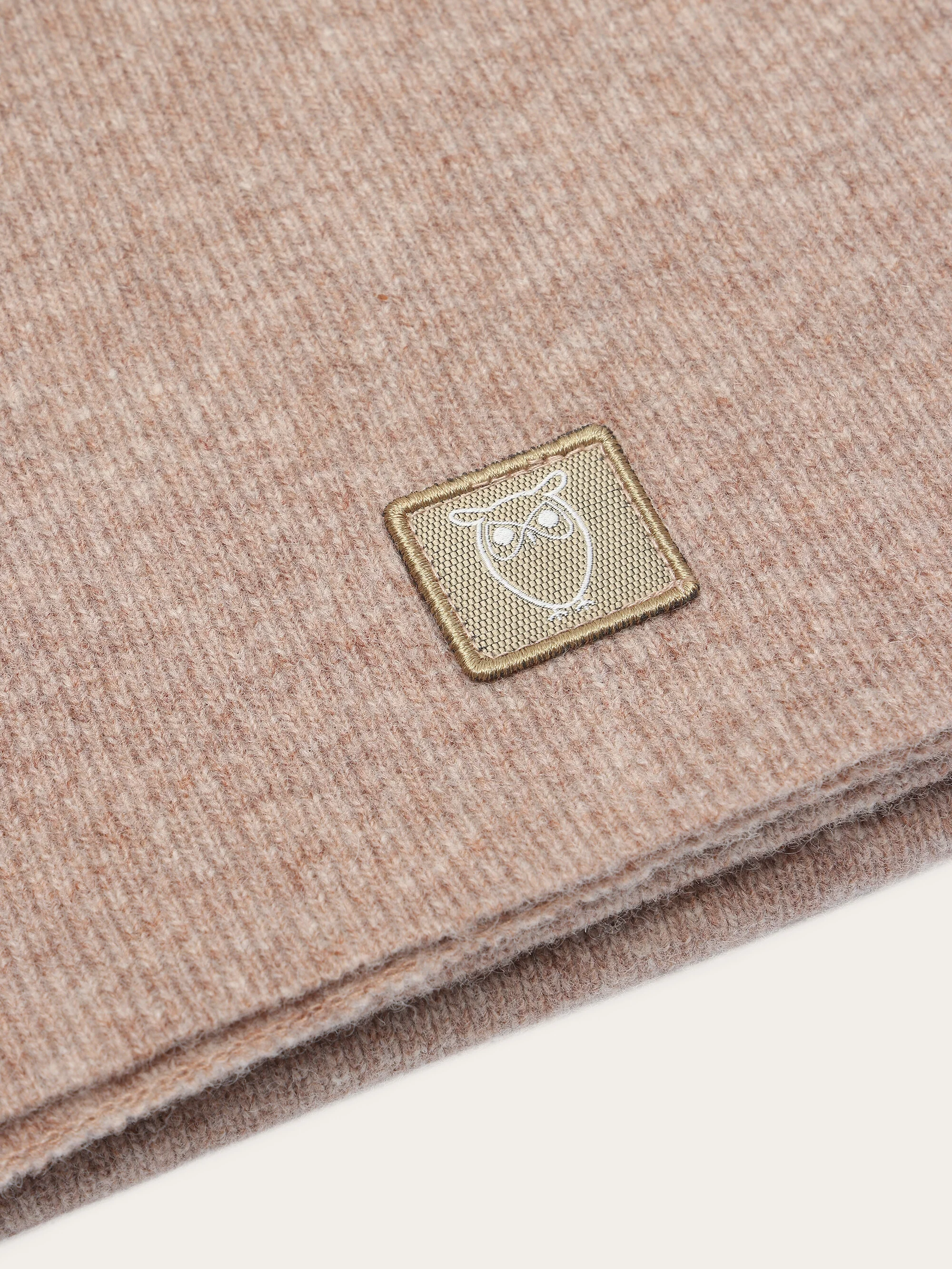 Rib knit wool scarf - Kelp melange - Image 4
