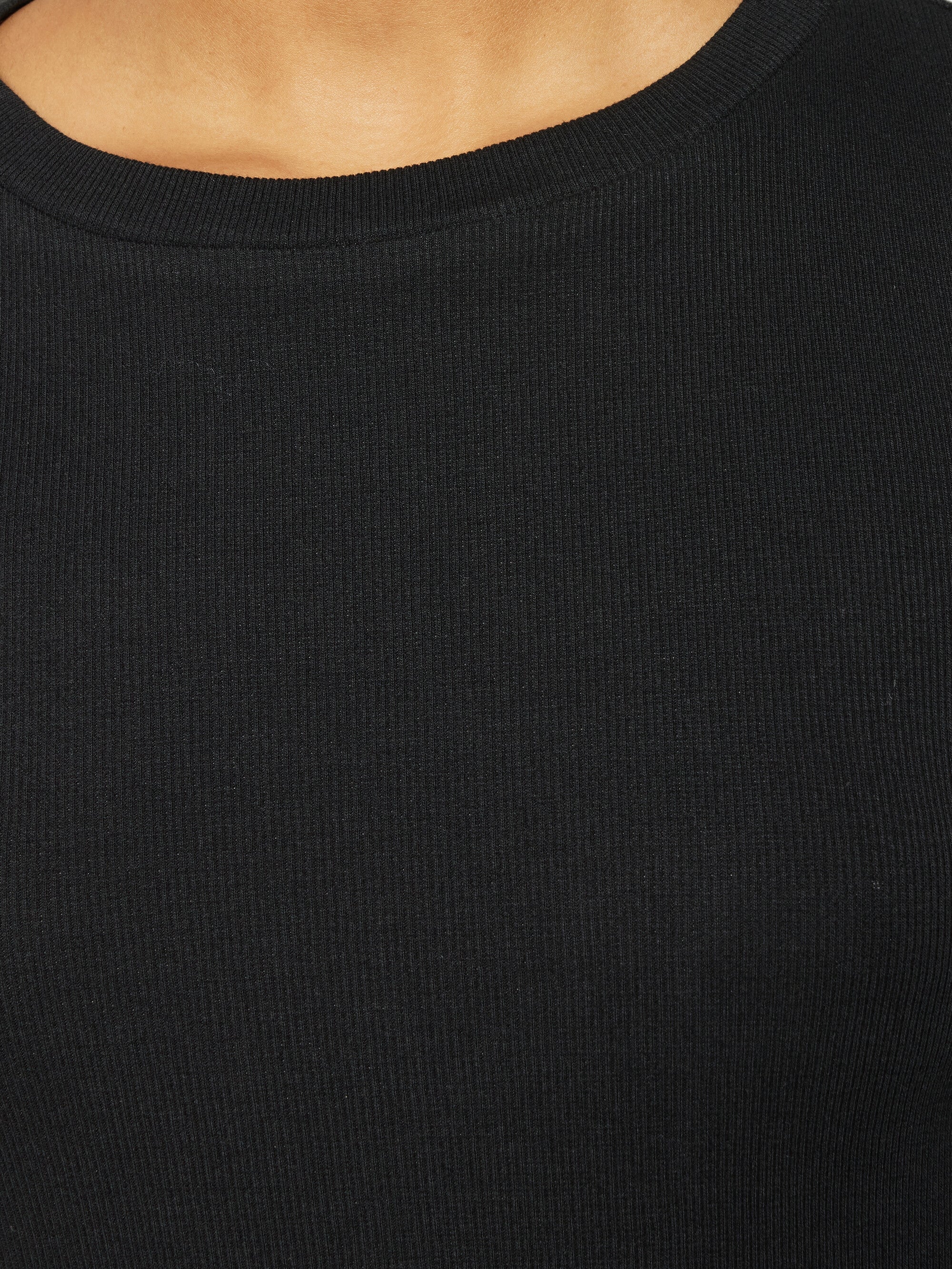 Rib Scoop neck long sleeved - Black Jet - Image 5