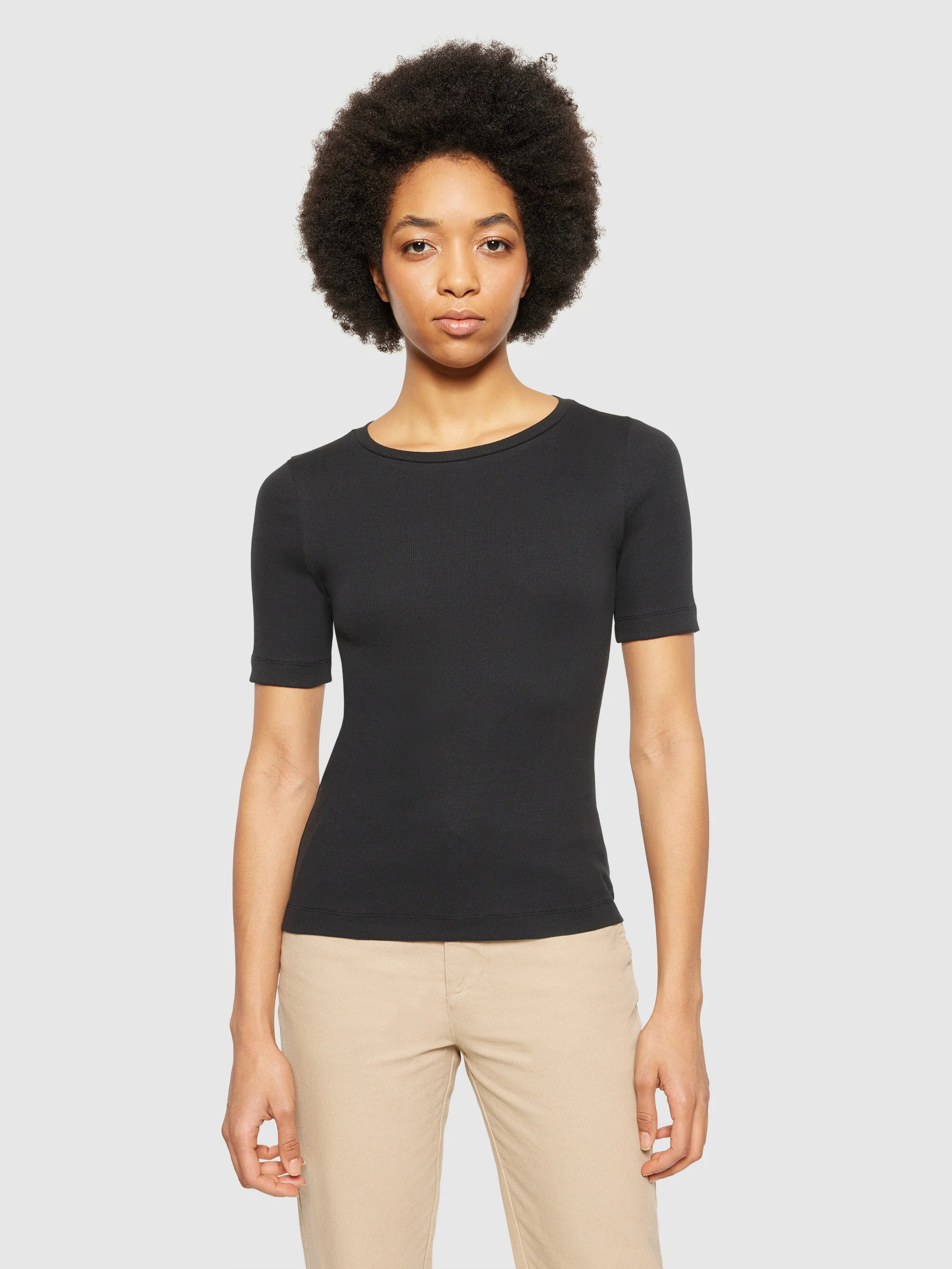 Rib t-shirt - Black Jet - Image 2
