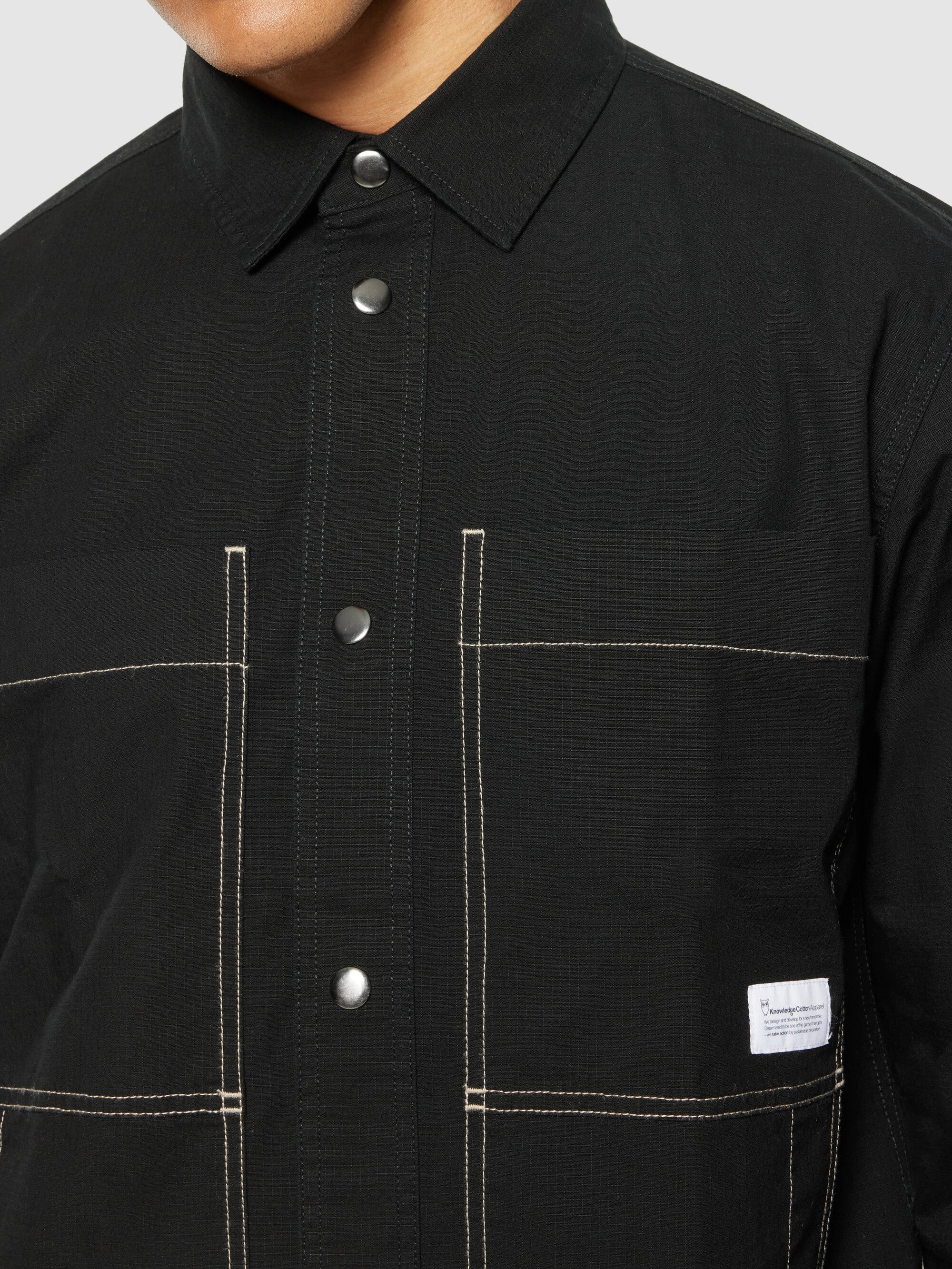 Ripstop overshirt - GOTS/Vegan - Black Jet - Image 5