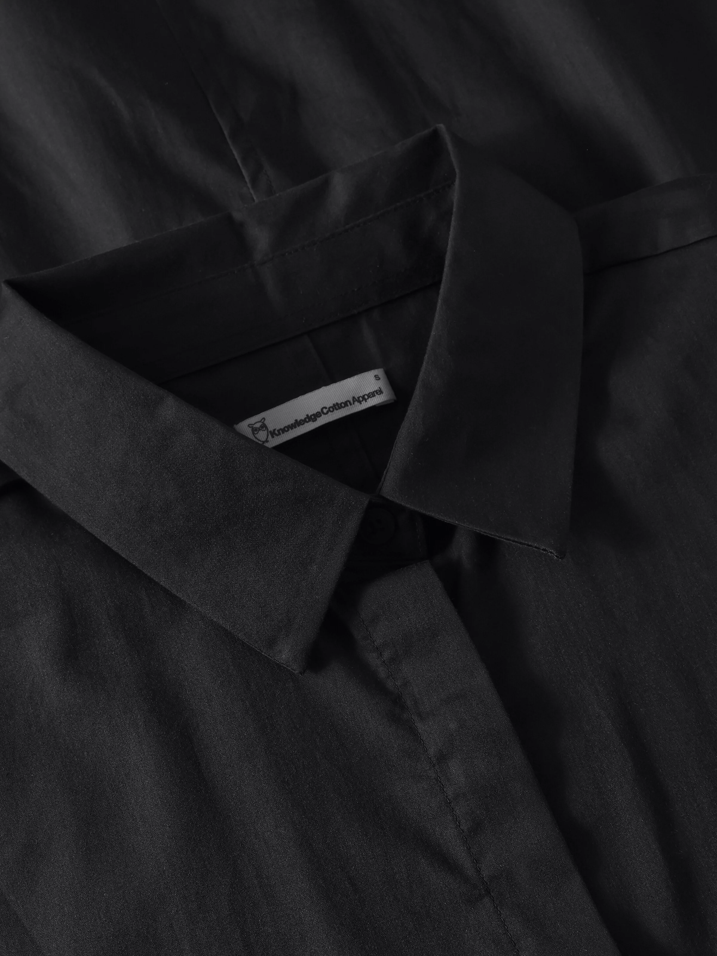 Satin shirt dress - Black Jet - Image 4