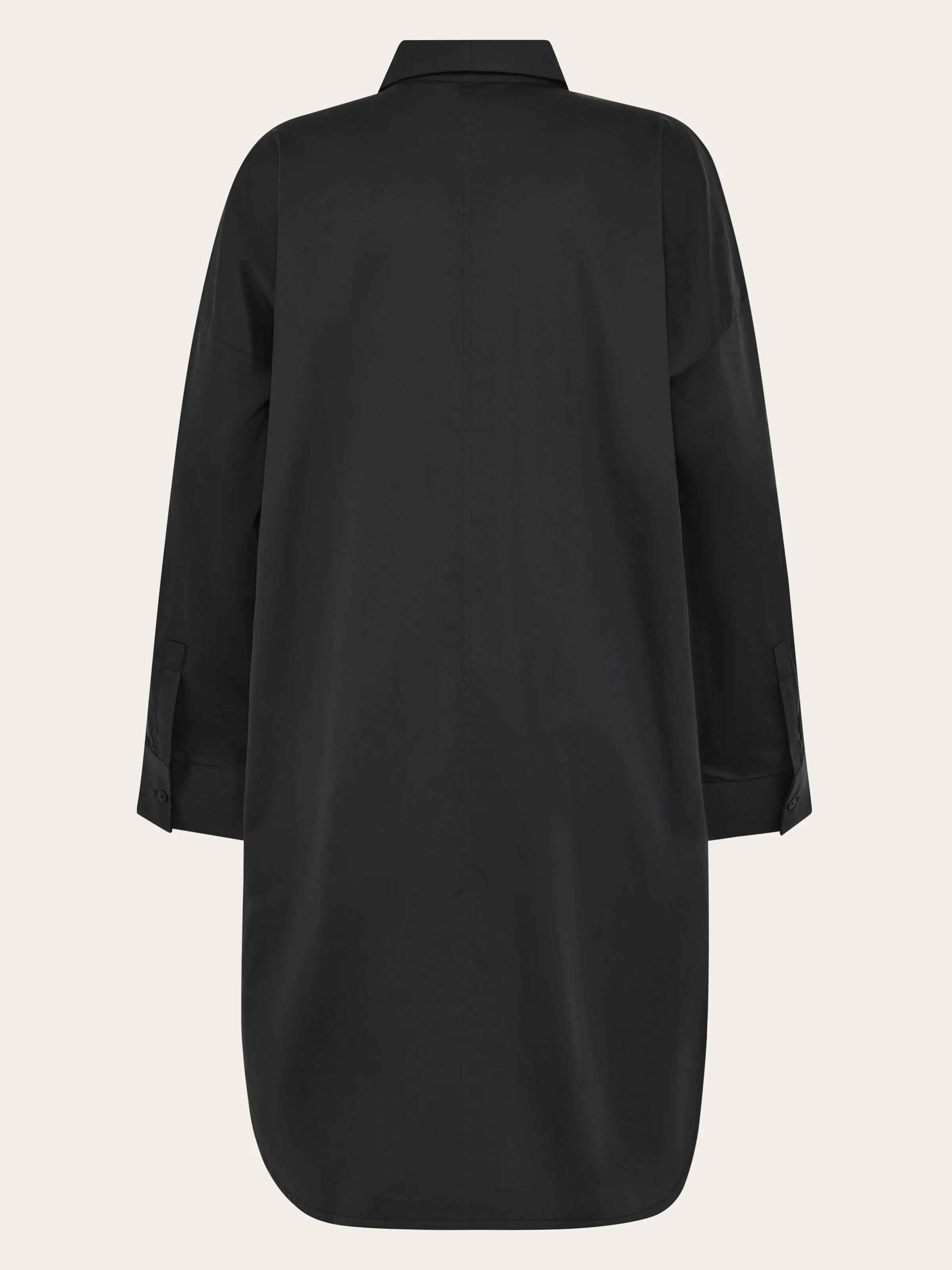 Satin shirt dress - Black Jet - Image 5