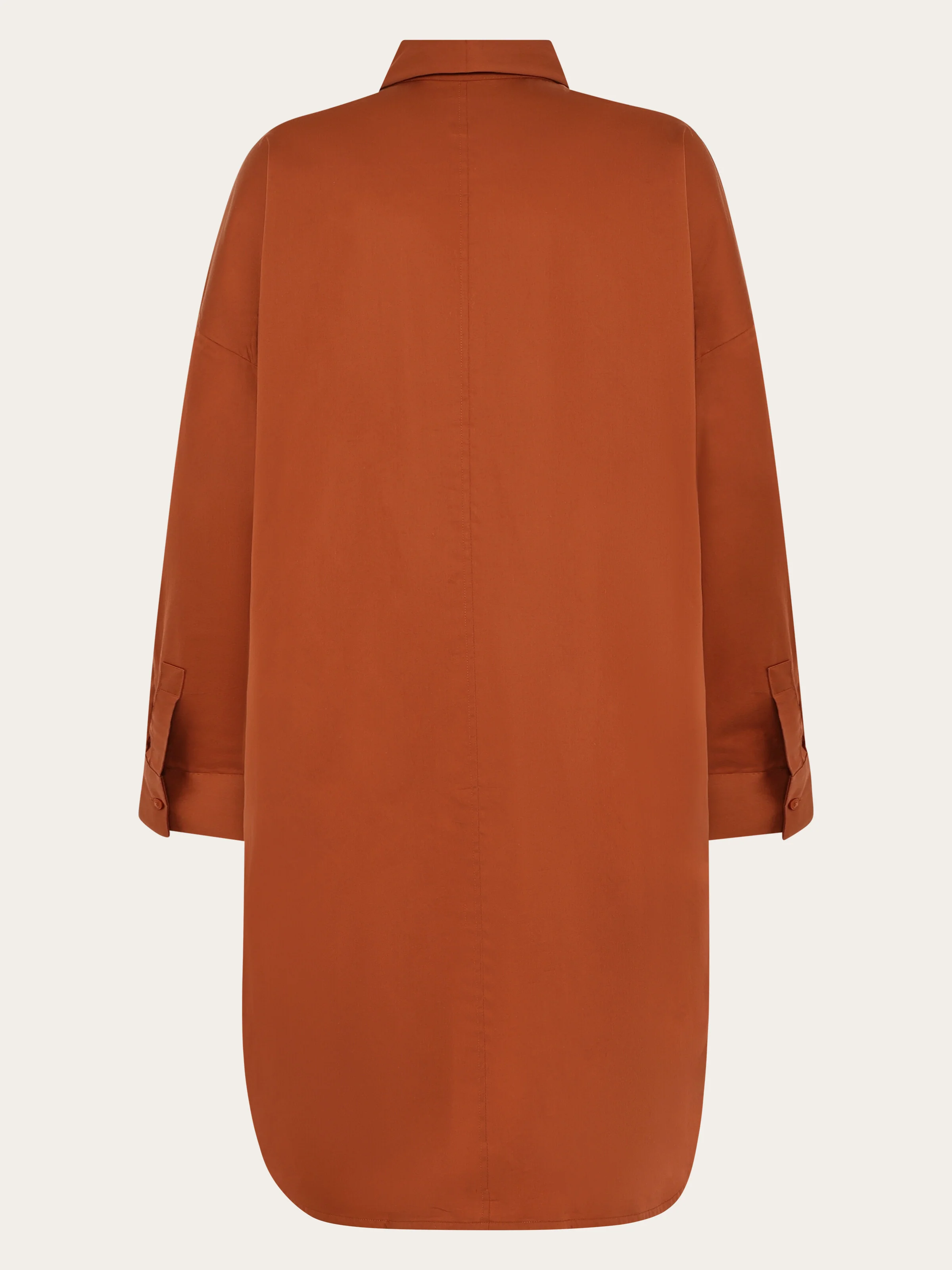 Satin shirt dress - Burnt Brick - Image 3