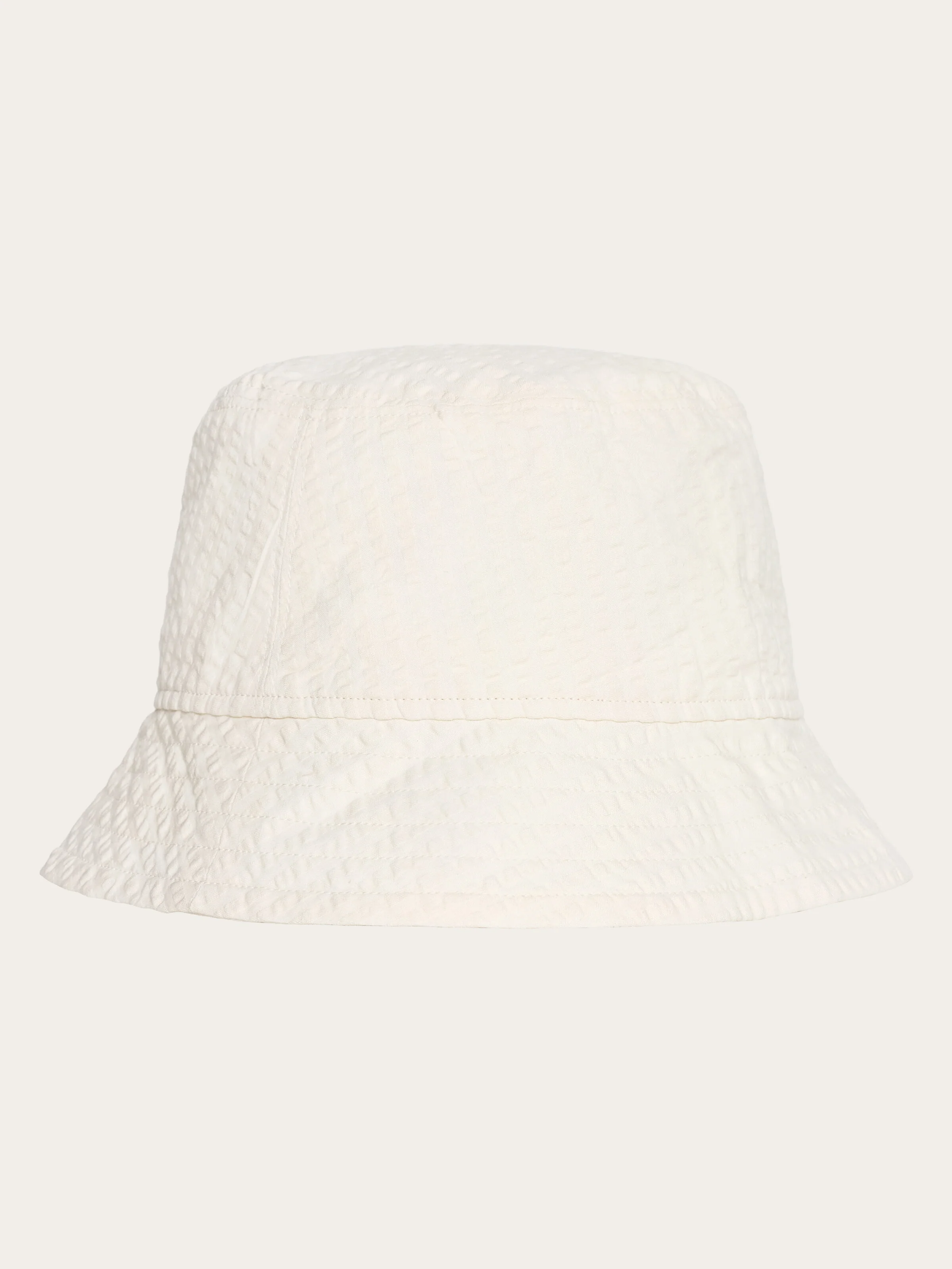 Seersucker bucket hat - Egret
