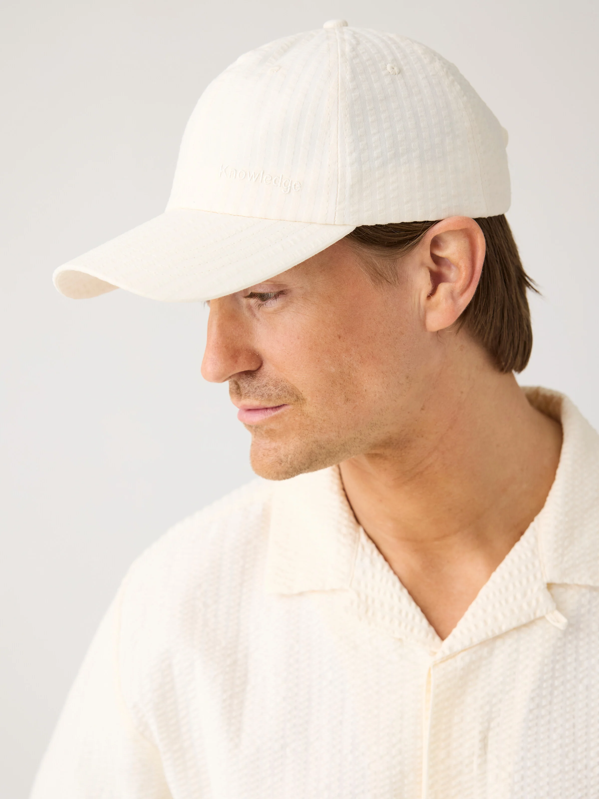 Seersucker cap - Egret - Image 2