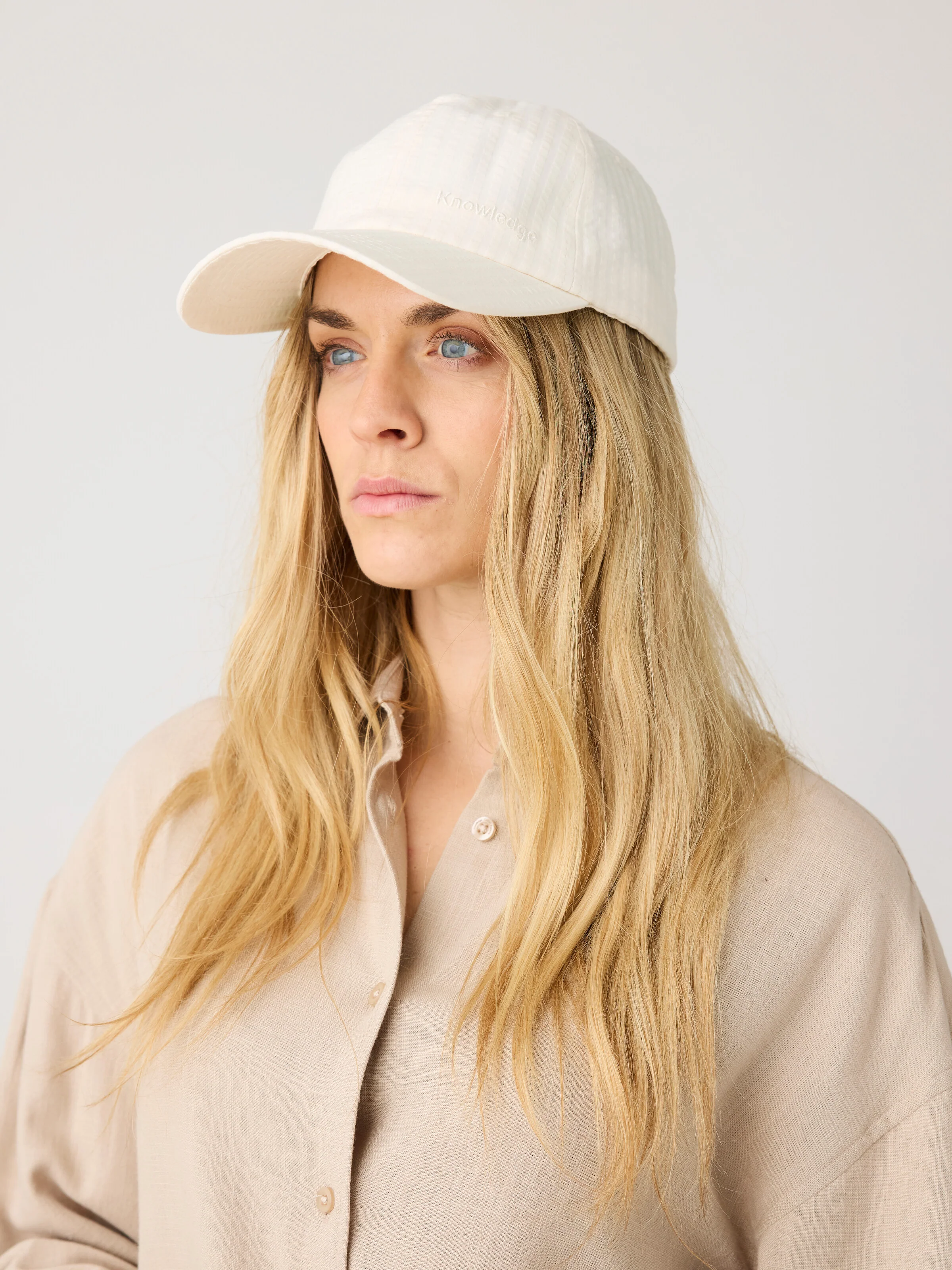 Seersucker cap - Egret - Image 4