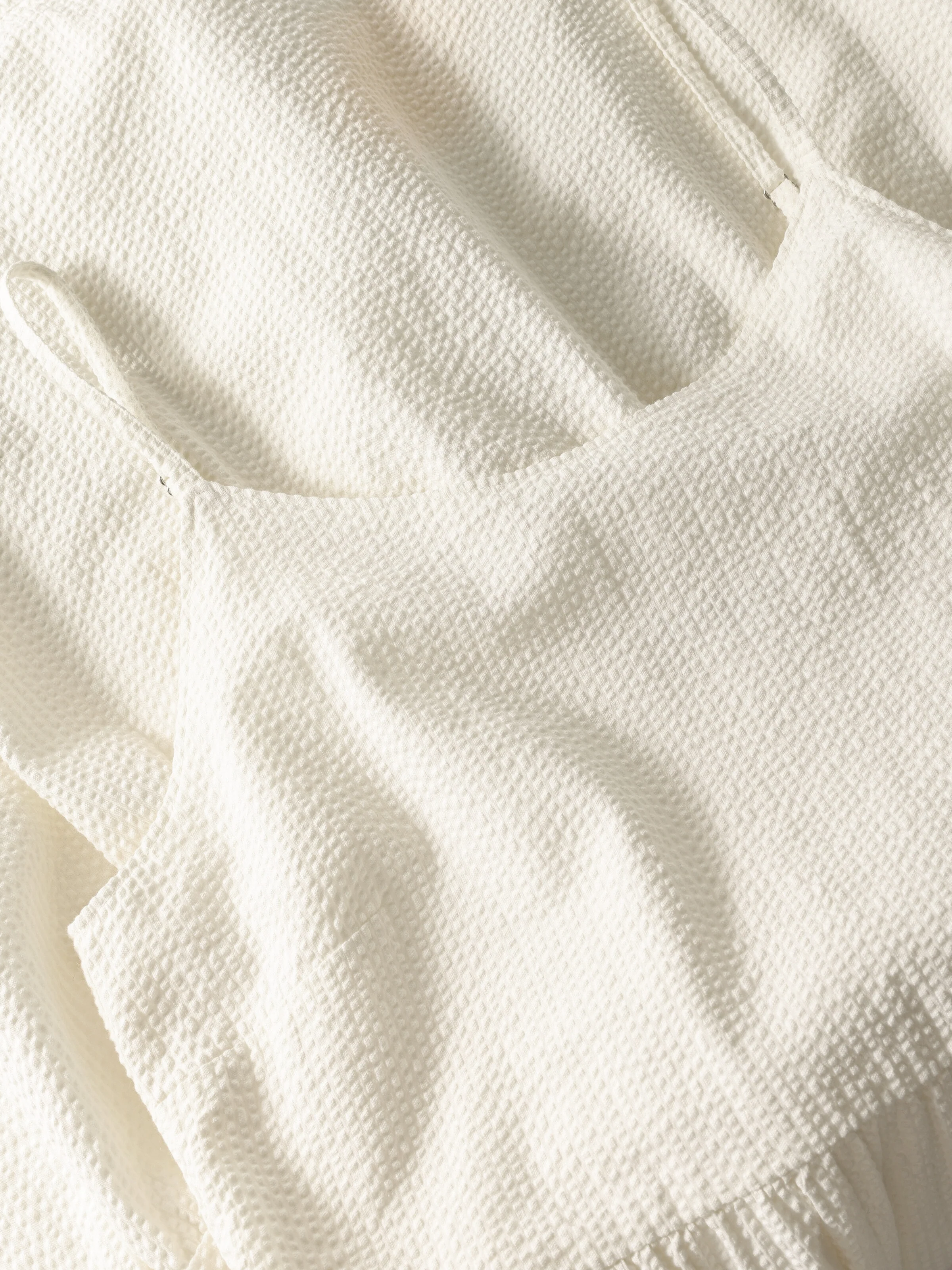 Seersucker strap dress - Egret - Image 2