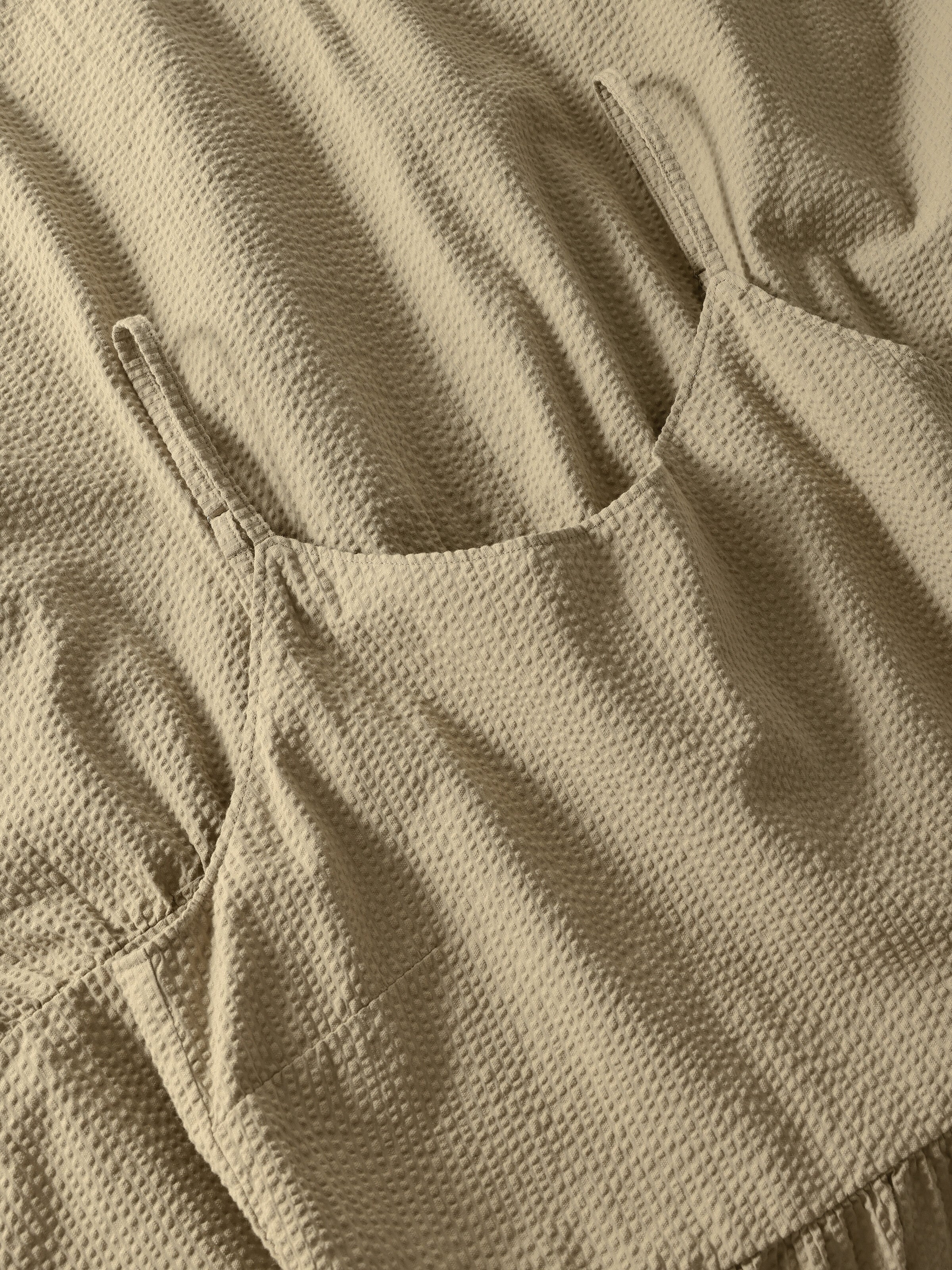 Seersucker strap dress - Twill - Image 4