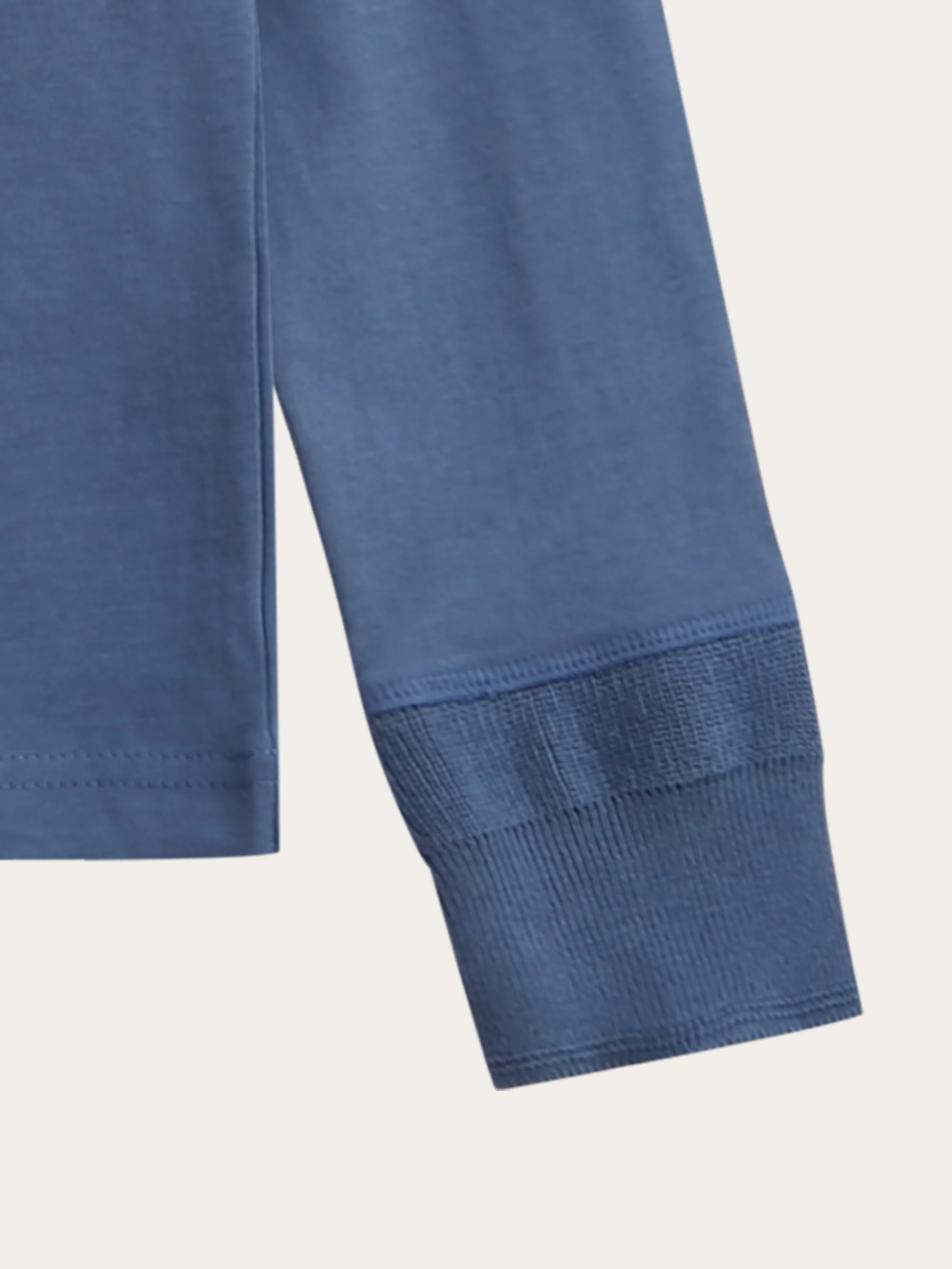 Slim long sleeve henley - GOTS/Vegan - Moonlight Blue - Image 5