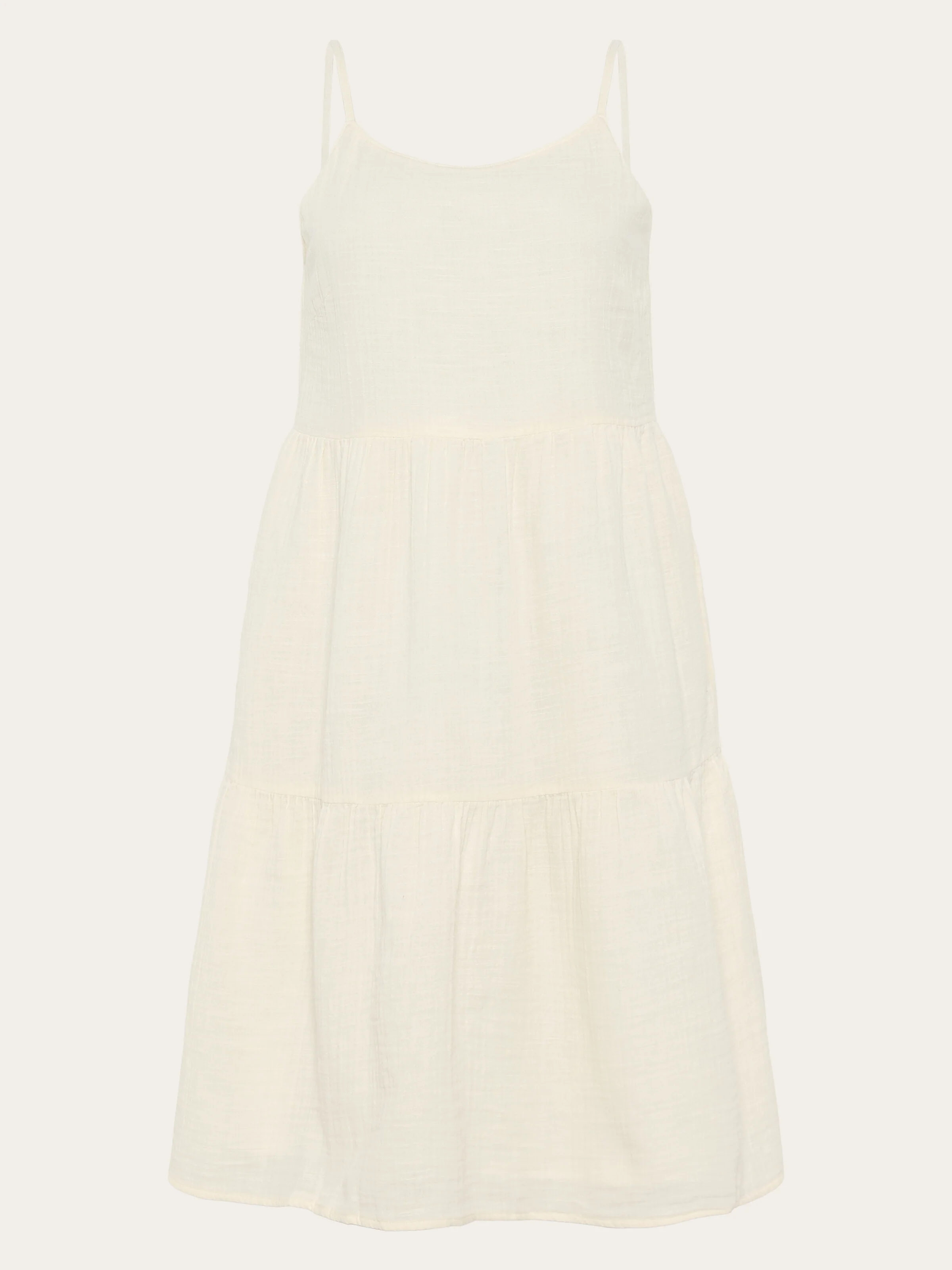 Slub strap dress - Egret
