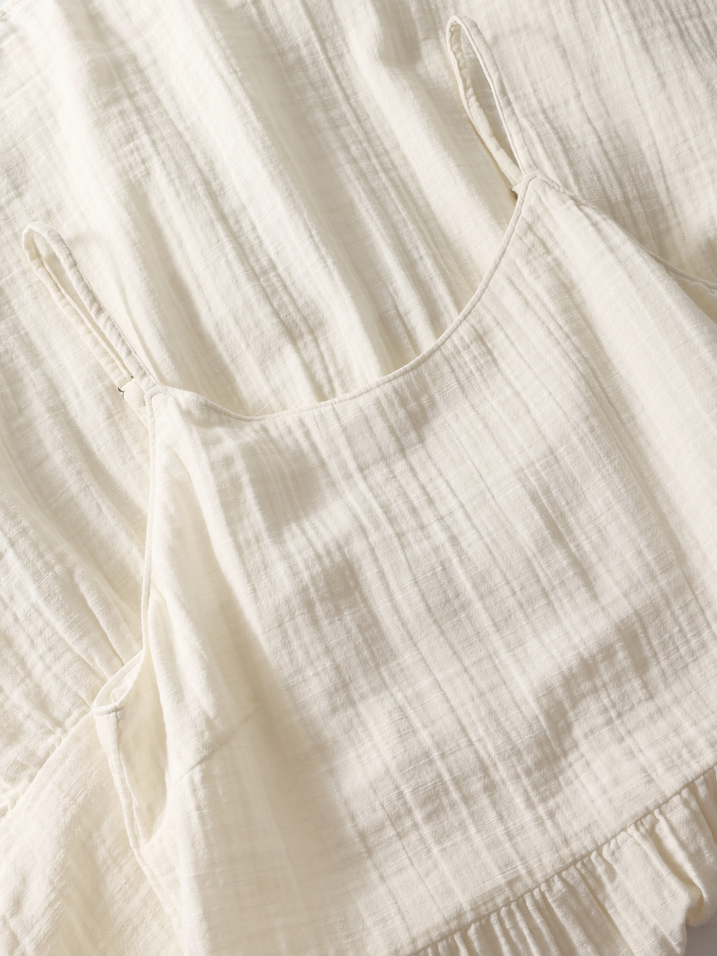 Slub strap dress - Egret - Image 3
