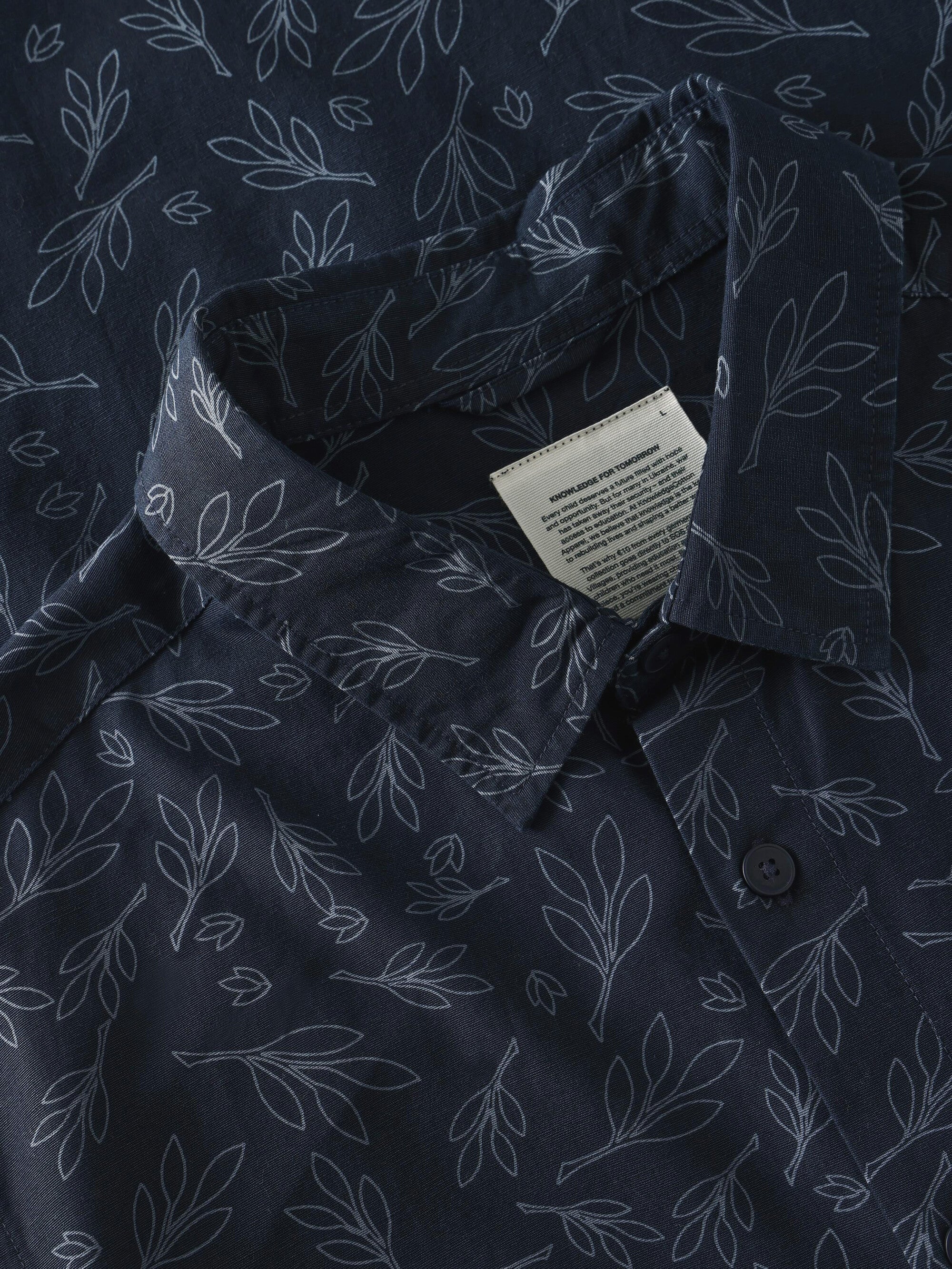 SOS Cotton Tencel Printed Shirt - OCS/Vegan - Blue - Image 3