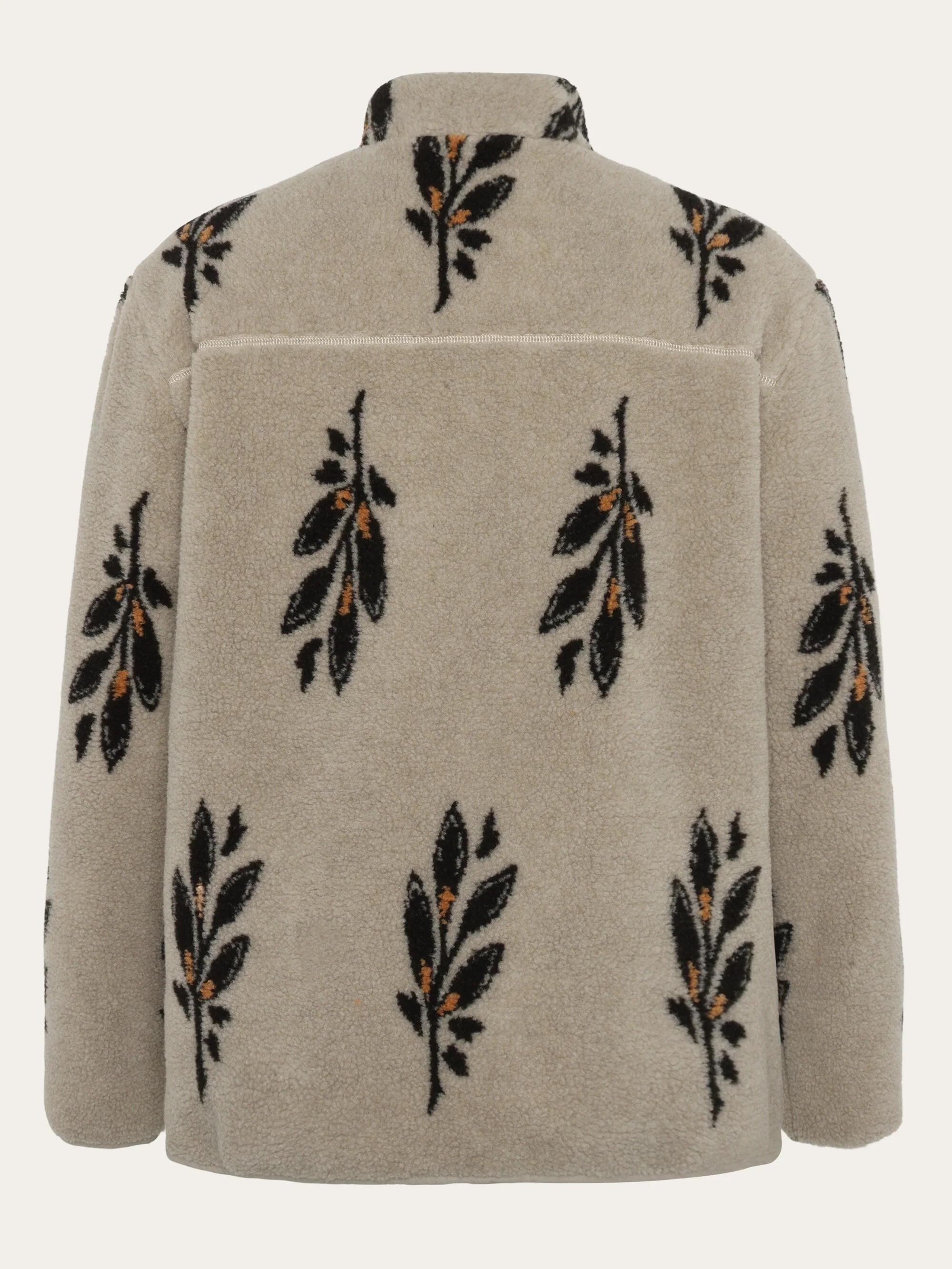 SOS Loose Fit AOP Zip Fleece - GRS/Vegan - Beige - Image 3