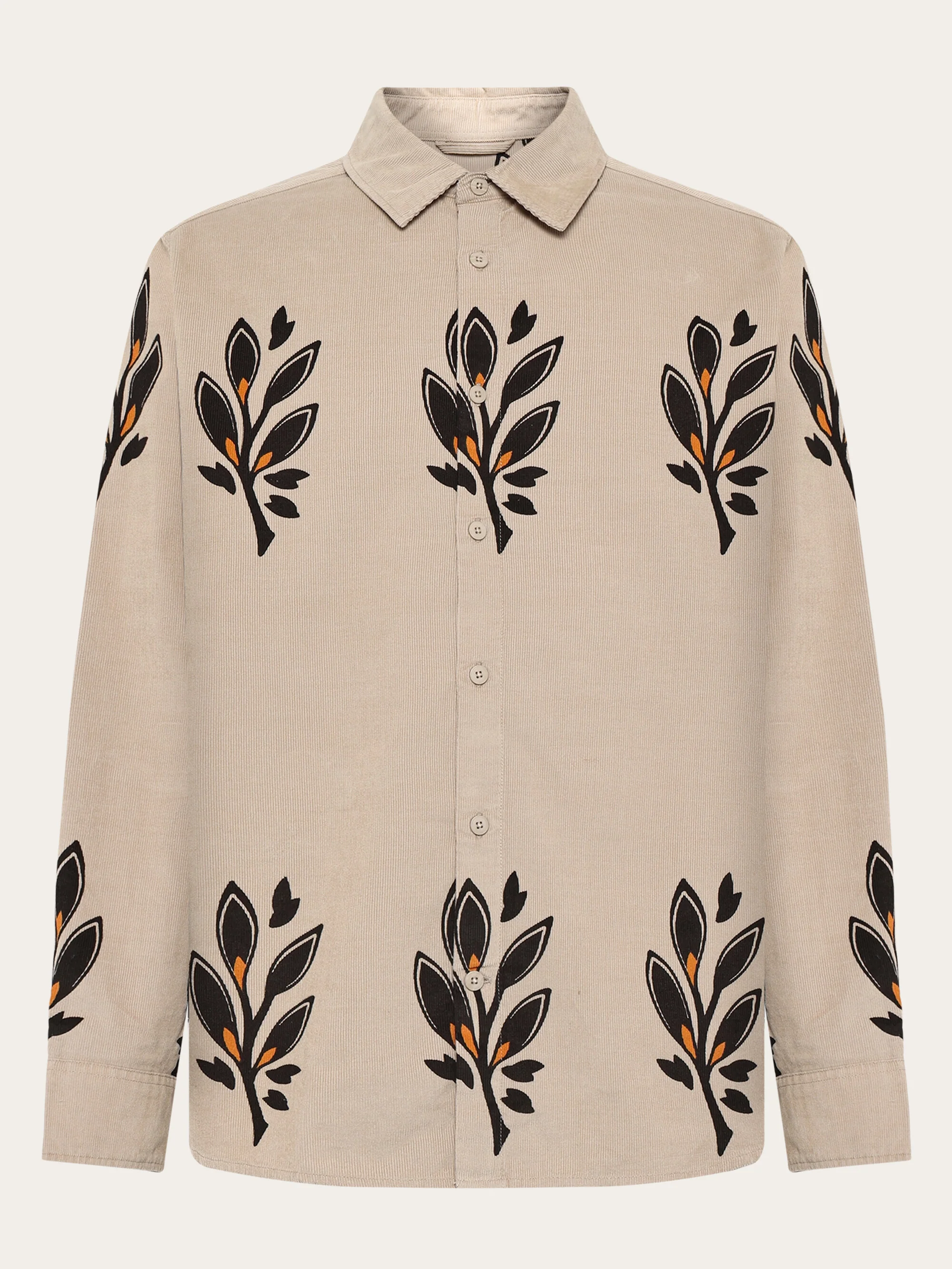 SOS Organic Cotton Corduroy Printed Shirt - GOTS/Vegan - Beige
