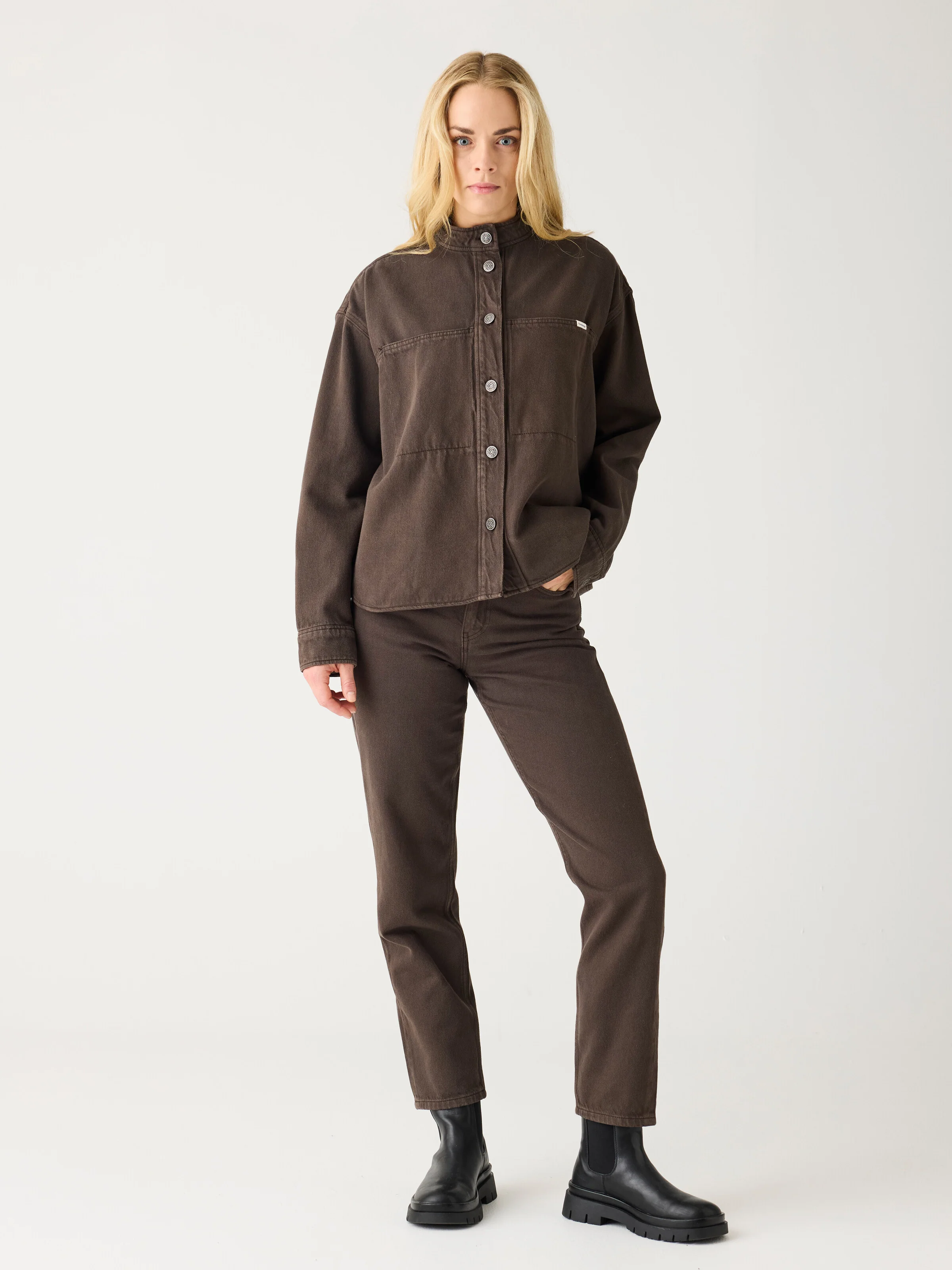 Stella slim twill pants - Chocolate Torte - Image 2