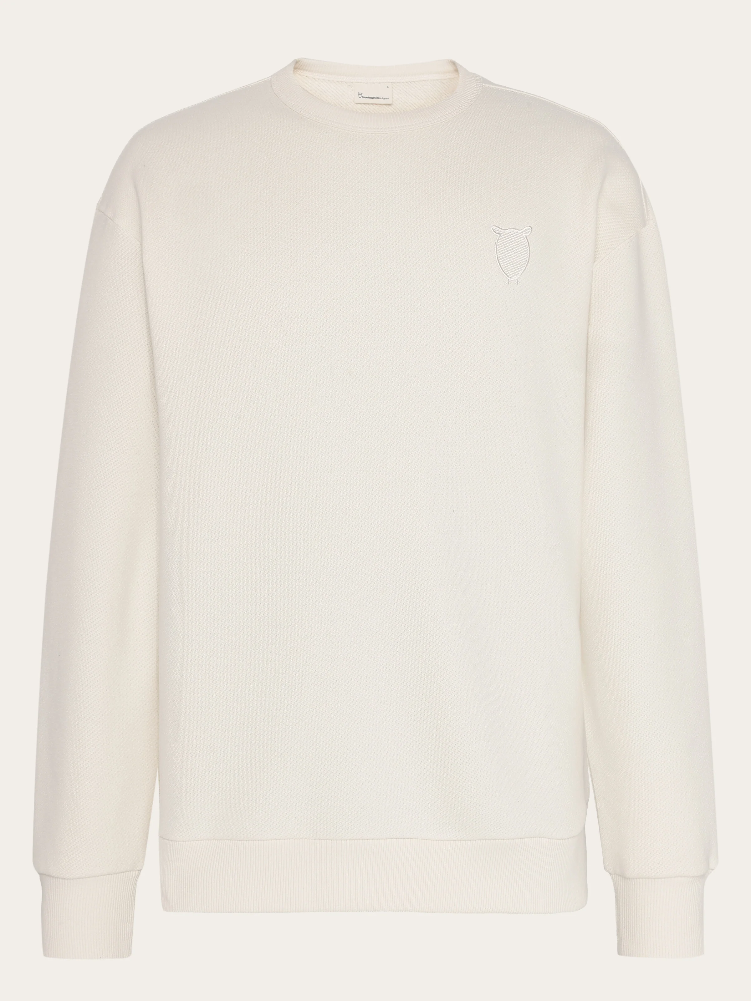 Straight fit sweat with embroidery at chest - Egret