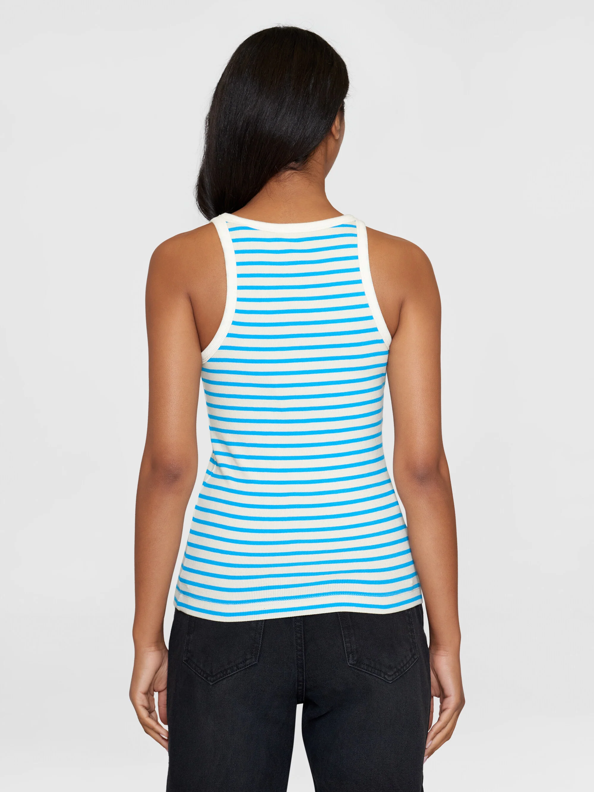 Striped racer rib top - Blue stripe - Image 3