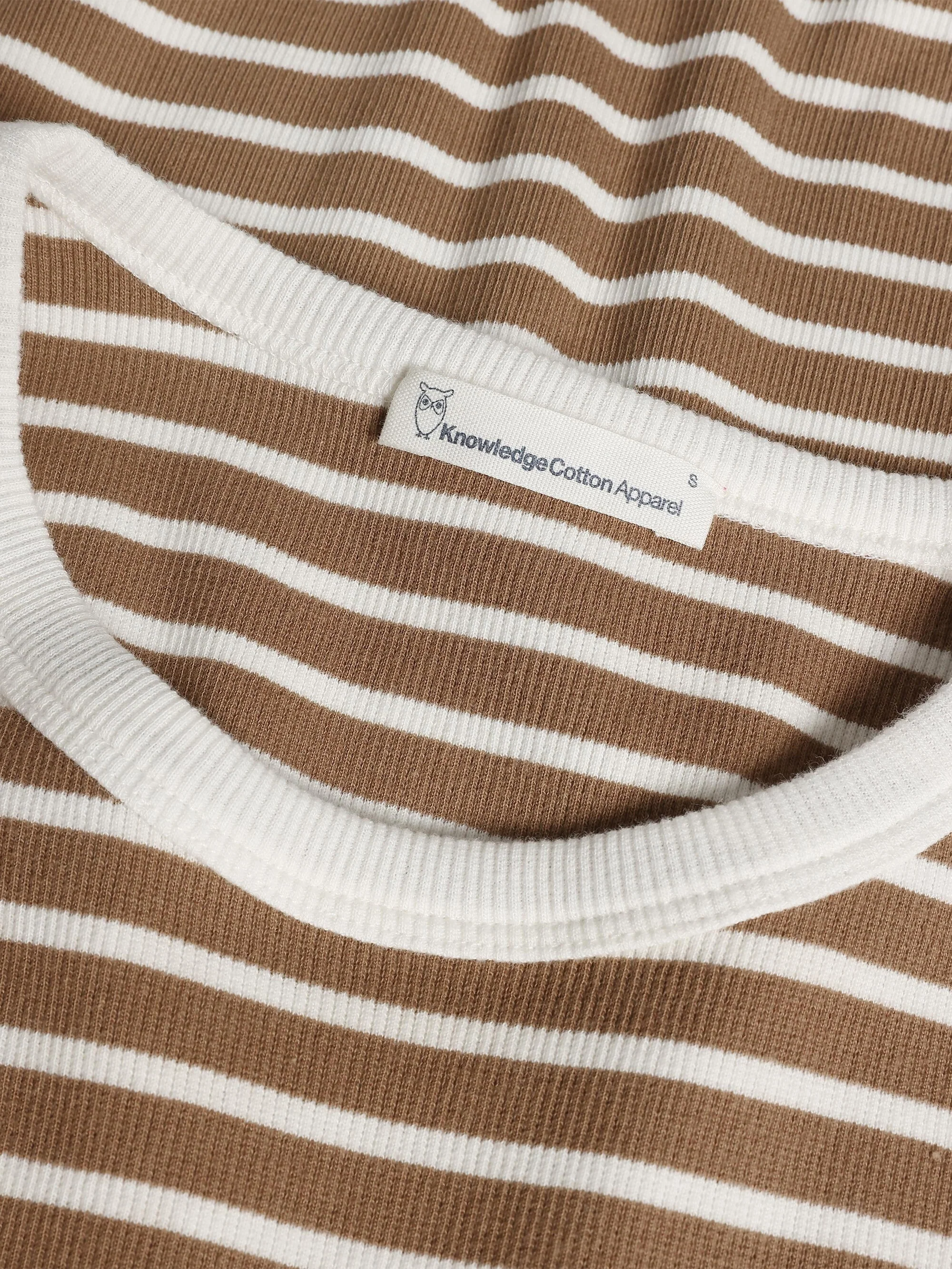 Striped racer rib top - Dark Brown Stripe - Image 2