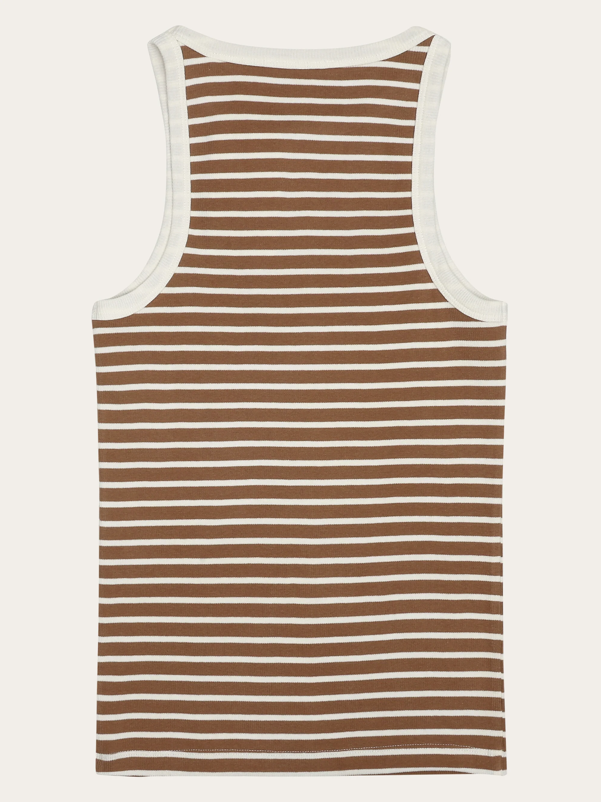 Striped racer rib top - Dark Brown Stripe - Image 3