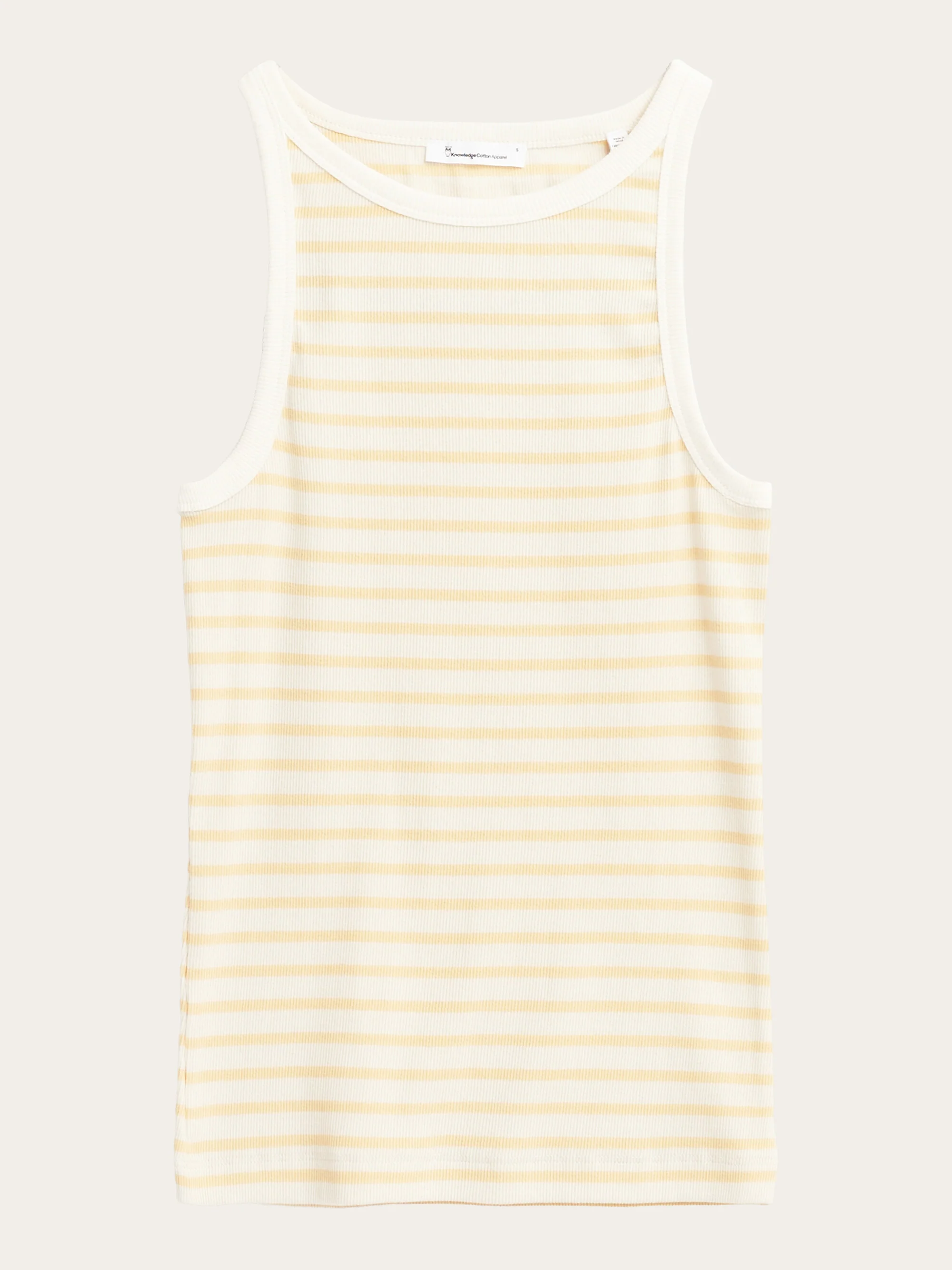 Striped racer rib top - Yellow stripe