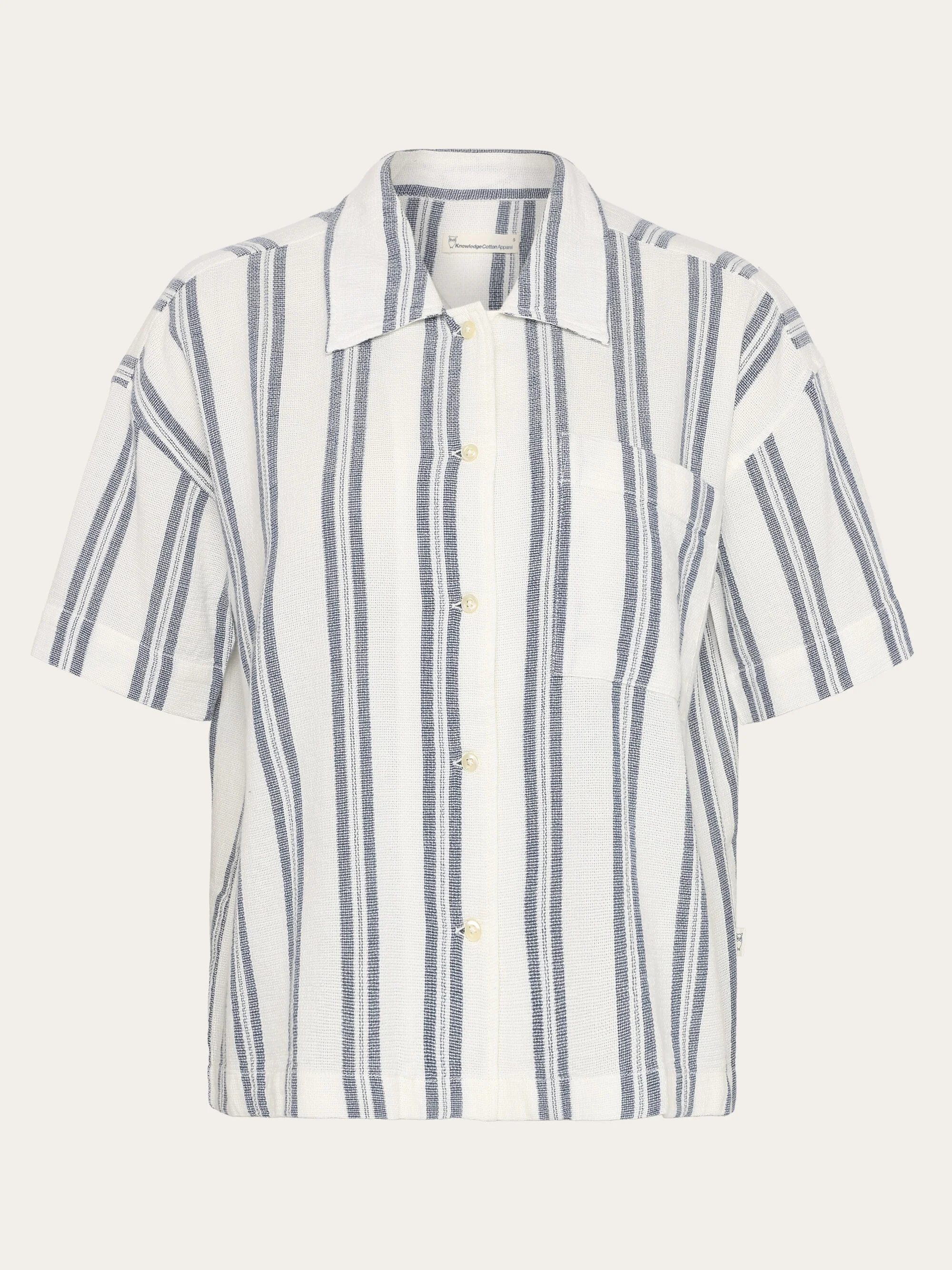 Striped short sleeved shirt - GOTS/Vegan - Blue stripe