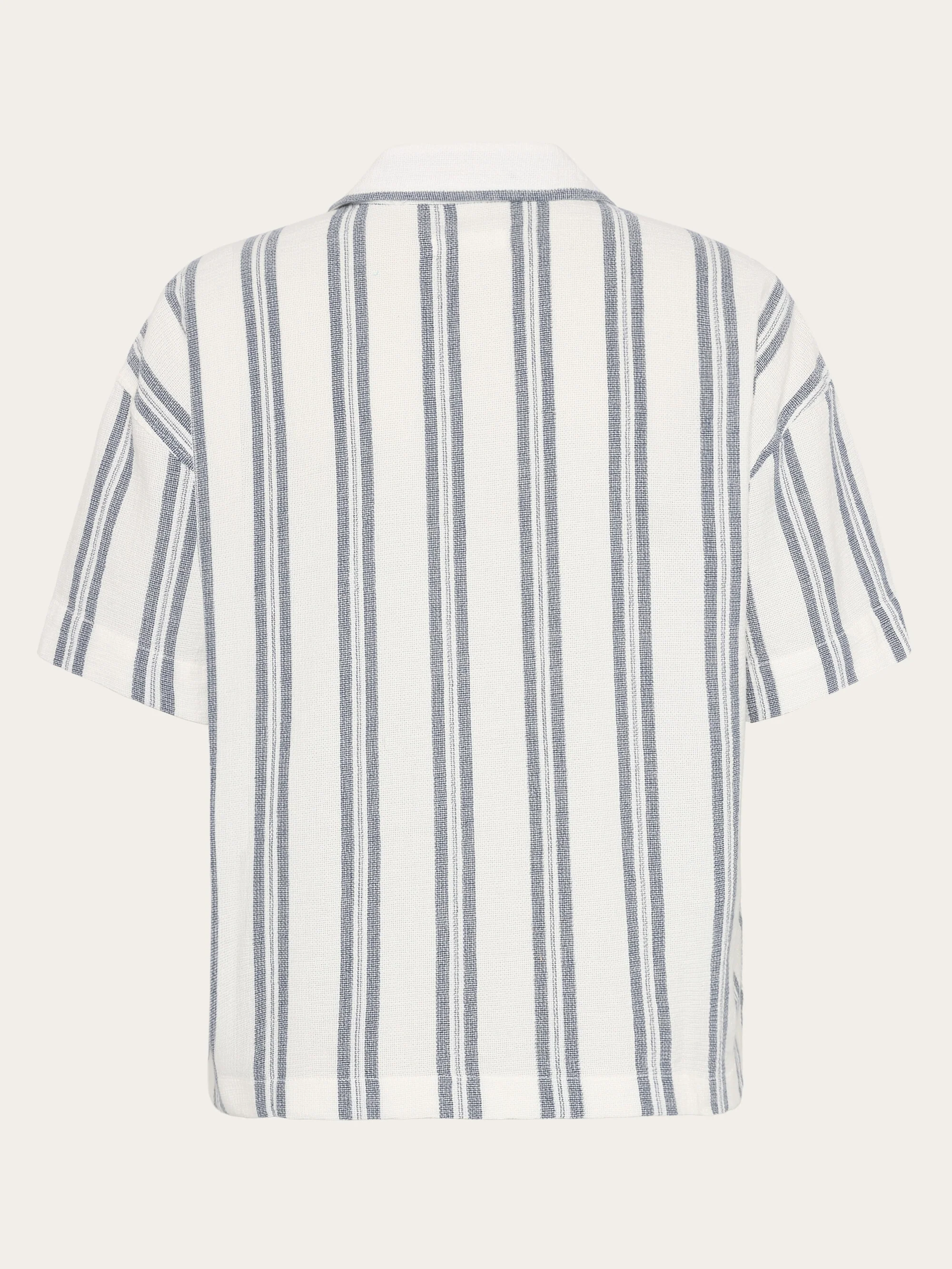 Striped short sleeved shirt - GOTS/Vegan - Blue stripe - Image 3