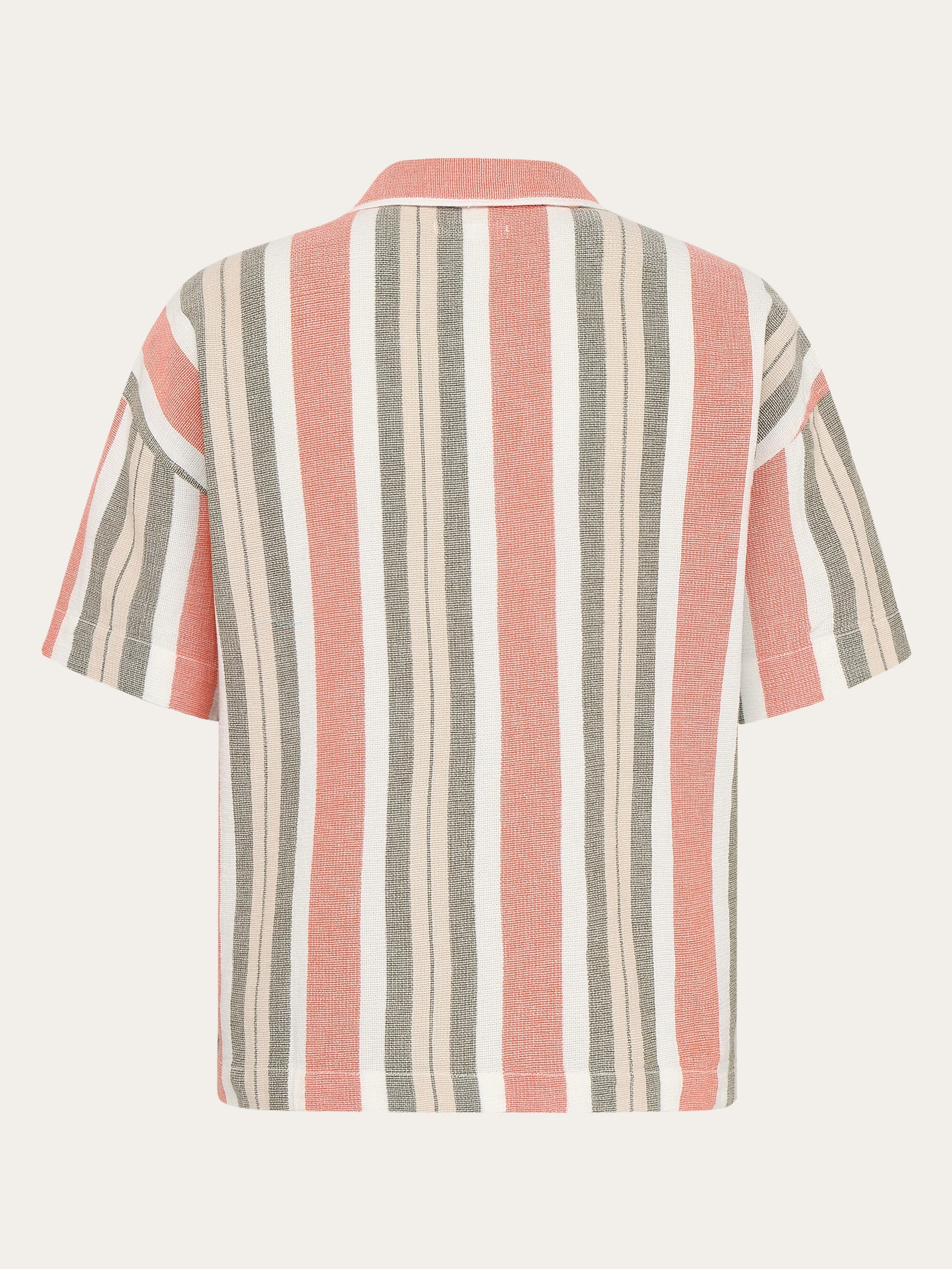 Striped short sleeved shirt - GOTS/Vegan - Green stripe - Image 3