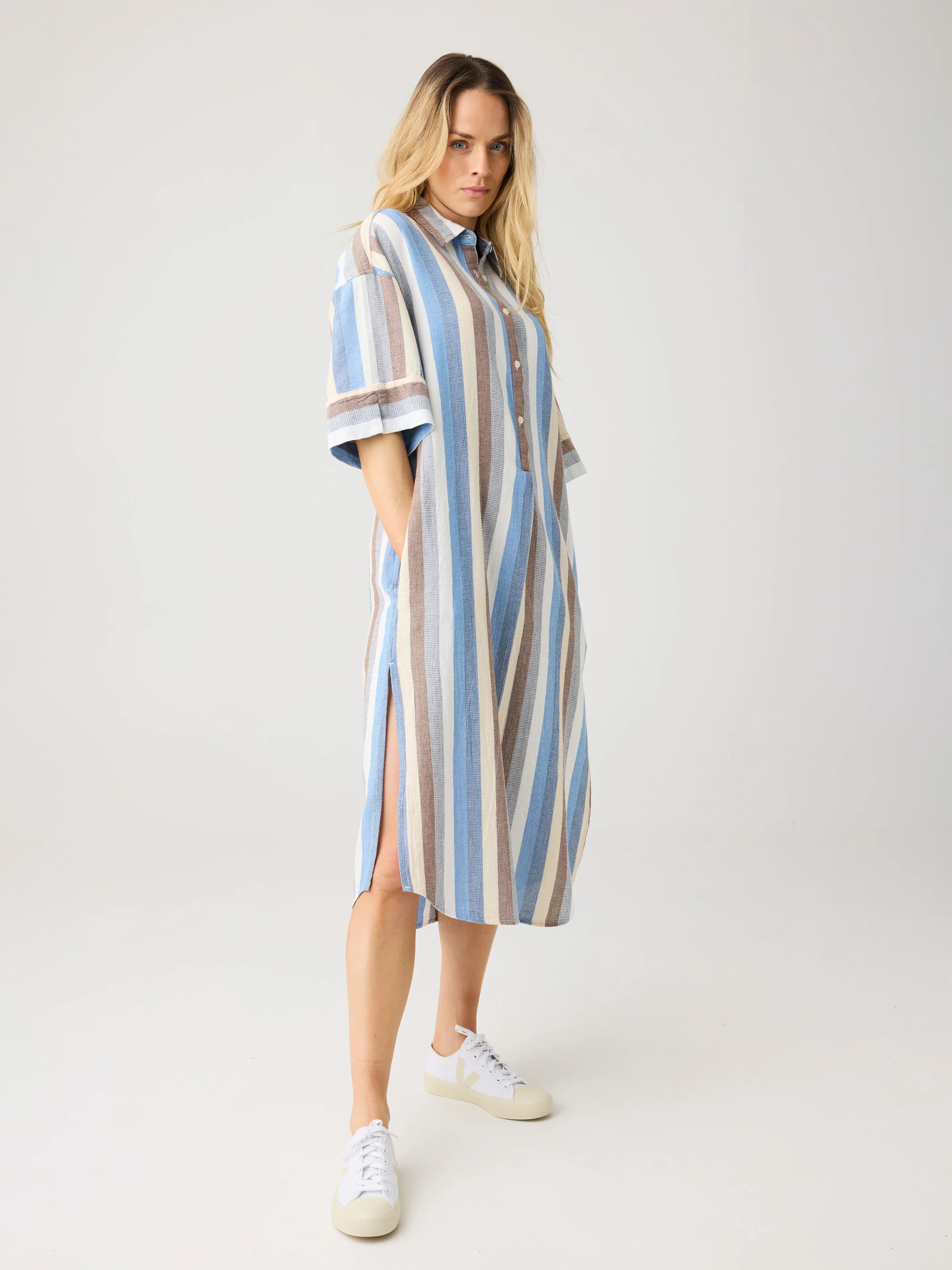 Structure shirt dress - Multi color stripe - Image 3