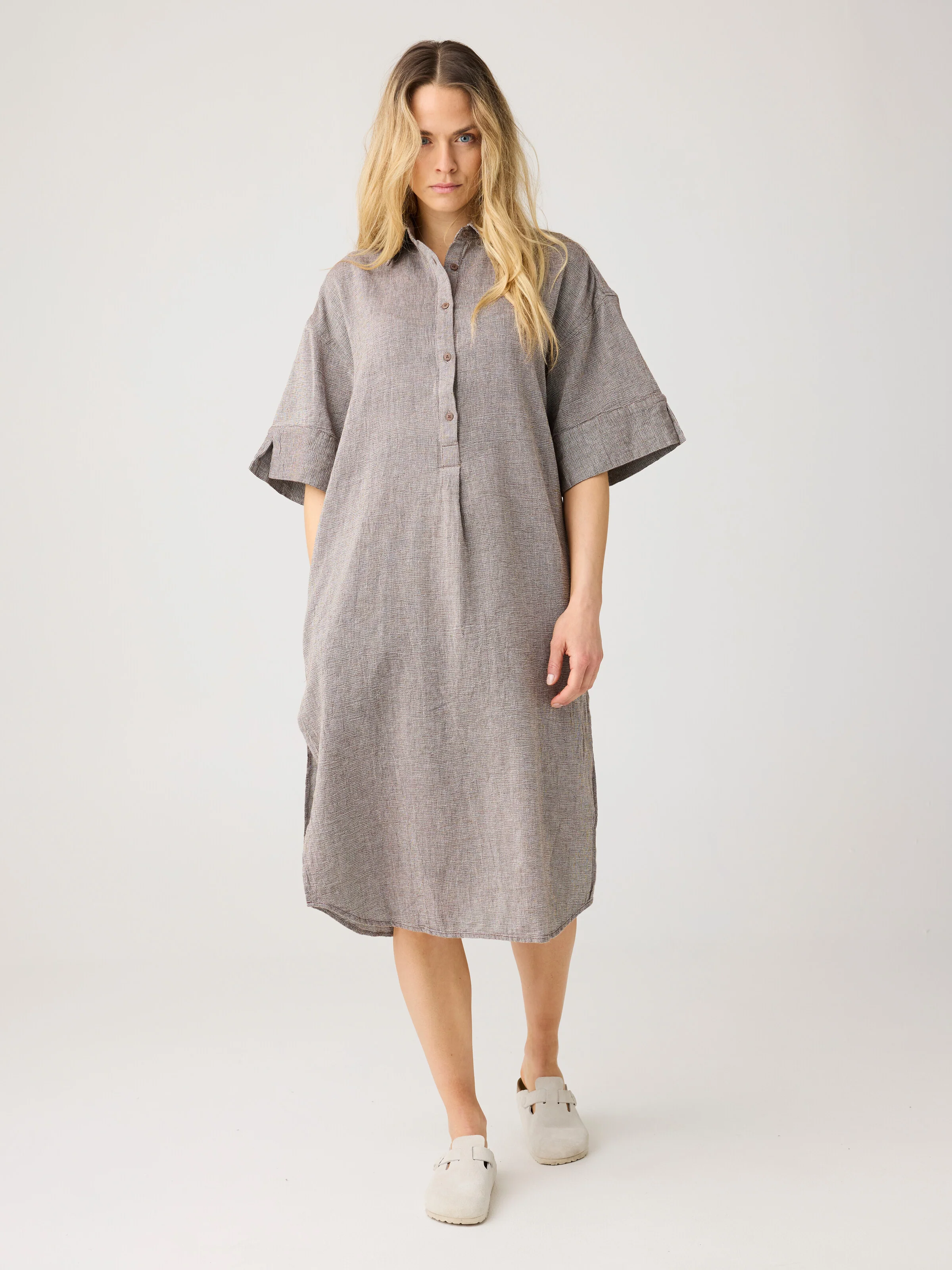 Structure shirt dress - Shaved Chocolate - Image 2