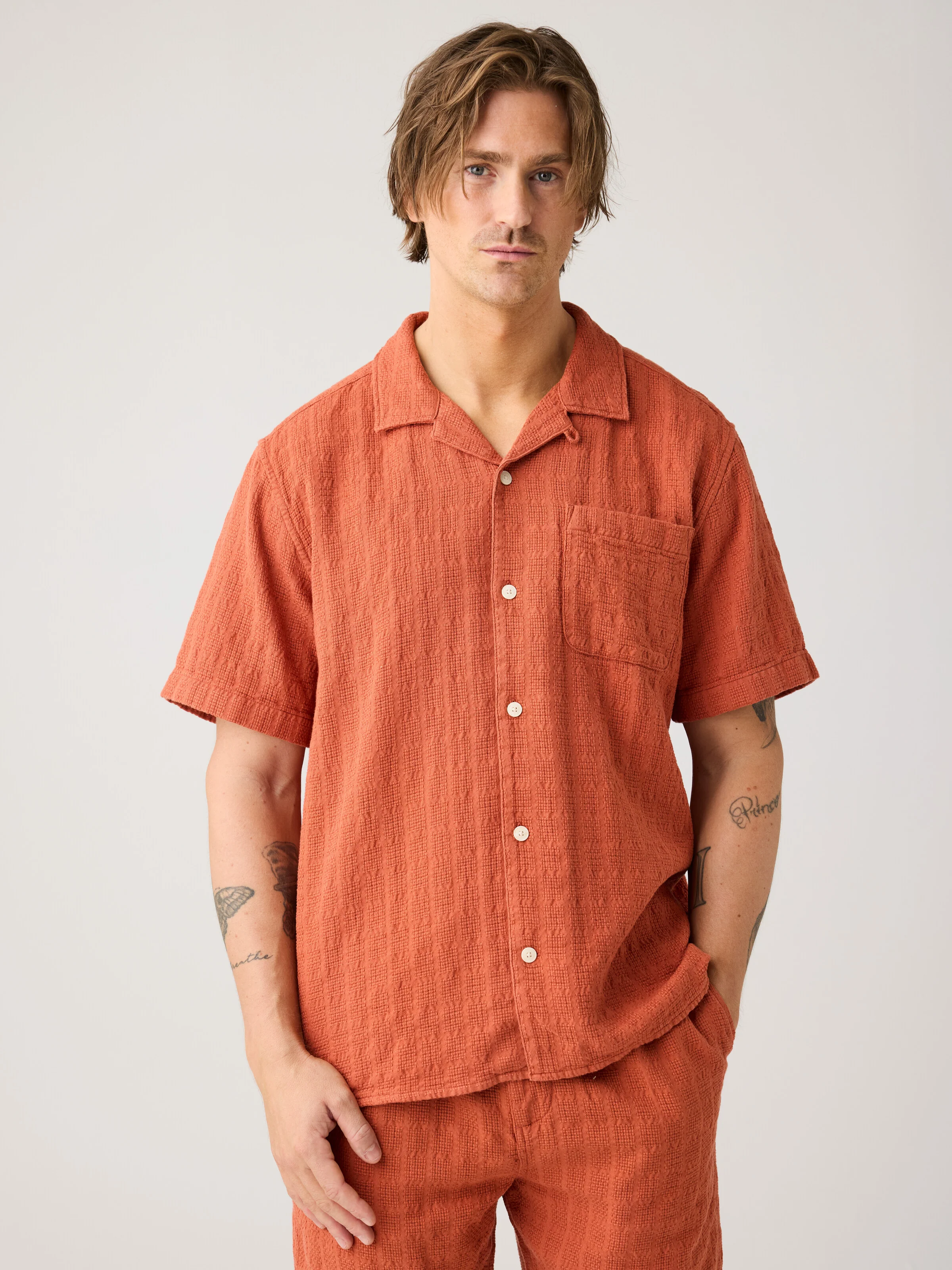 Structure short sleeve shirt - Burnt Brick - Image 3