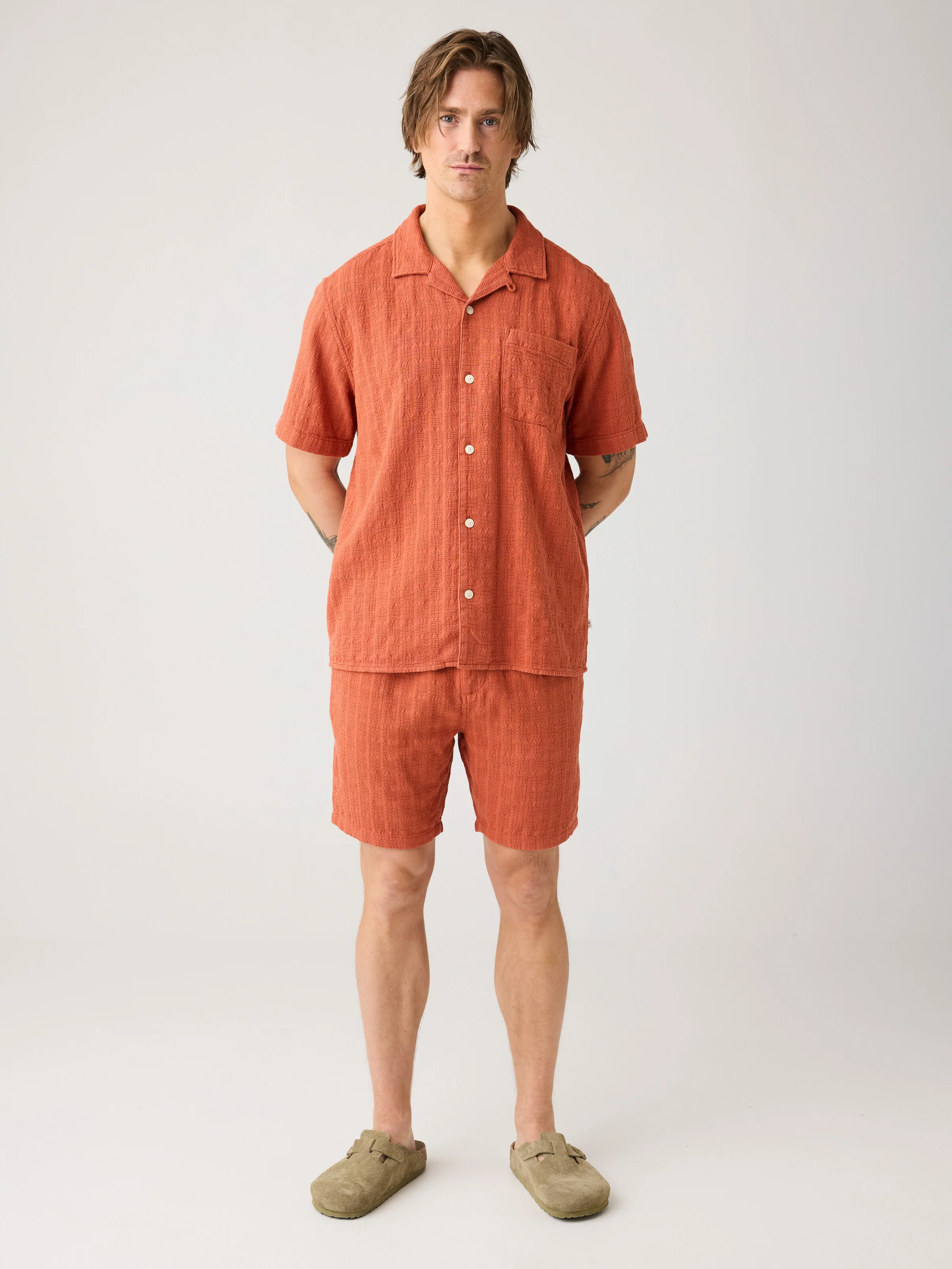 Structure short sleeve shirt - Burnt Brick - Image 4