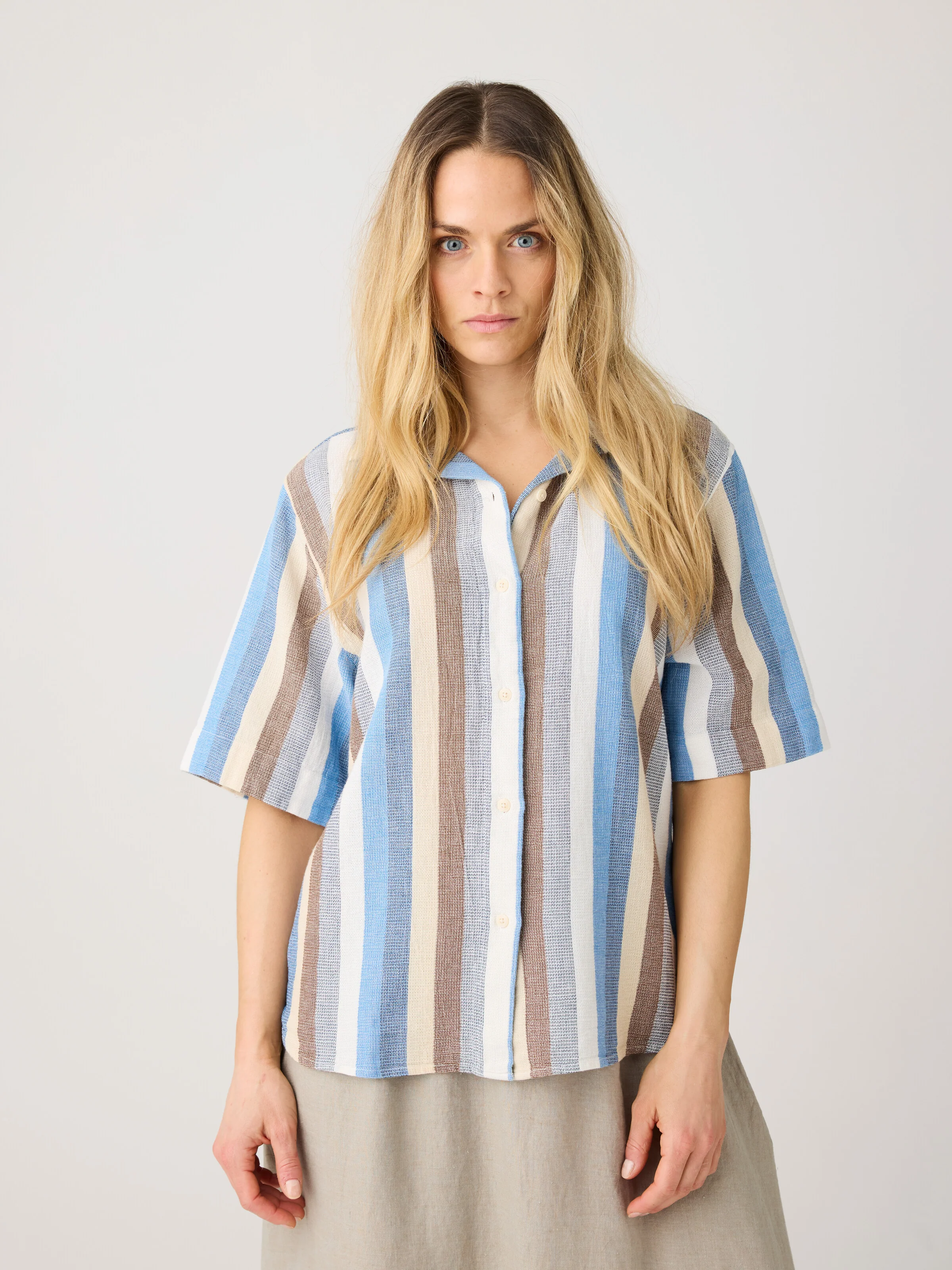 Structure short sleeve shirt - Multi color stripe - Image 2