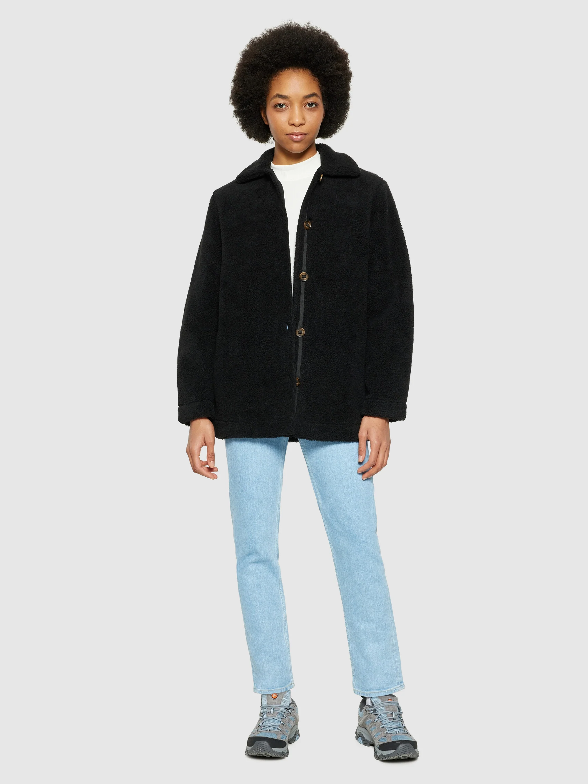 Teddy overshirt jacket - GRS/Vegan - Black Jet - Image 4